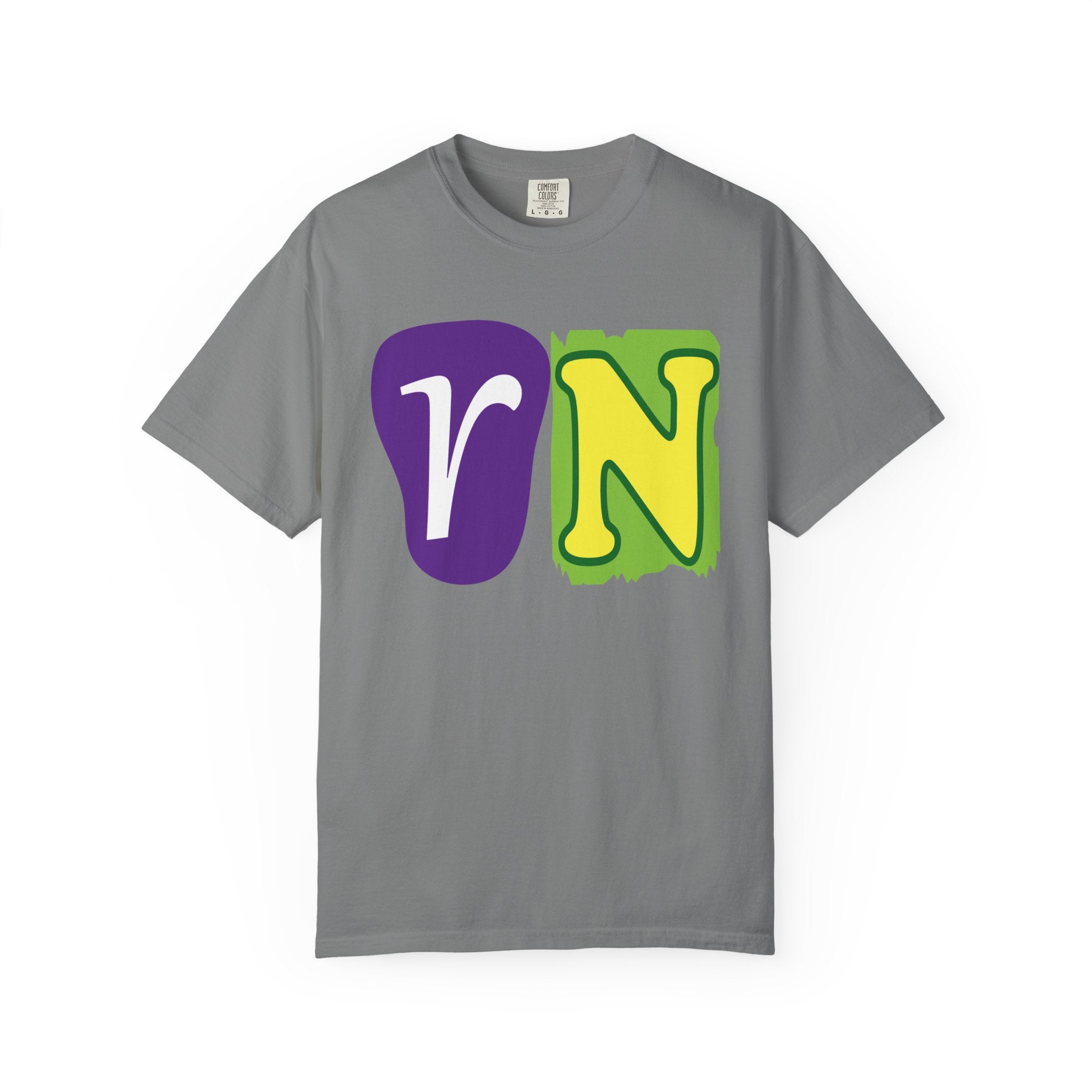 RN Block Letter T-Shirt — Playful Color-Block Initial Tee