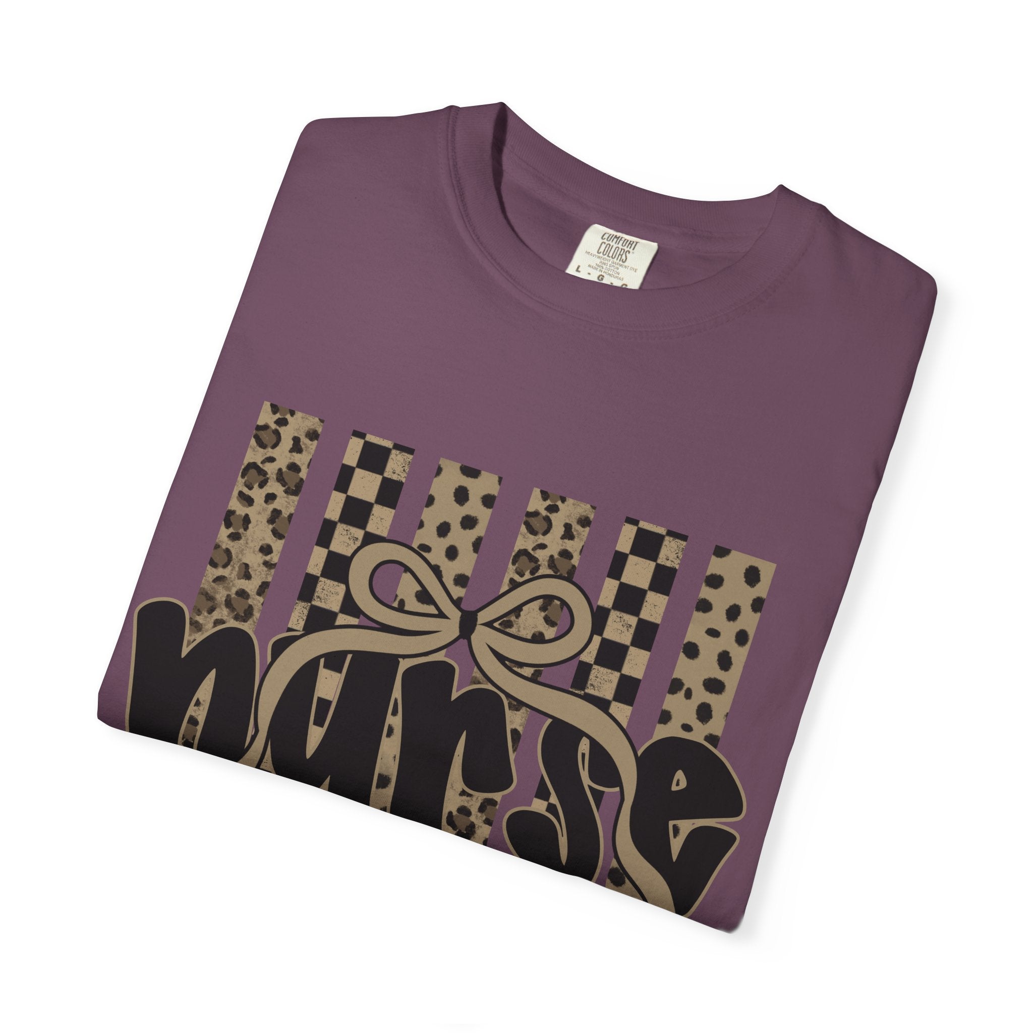 Nurse Leopard Stripes Graphic T-Shirt