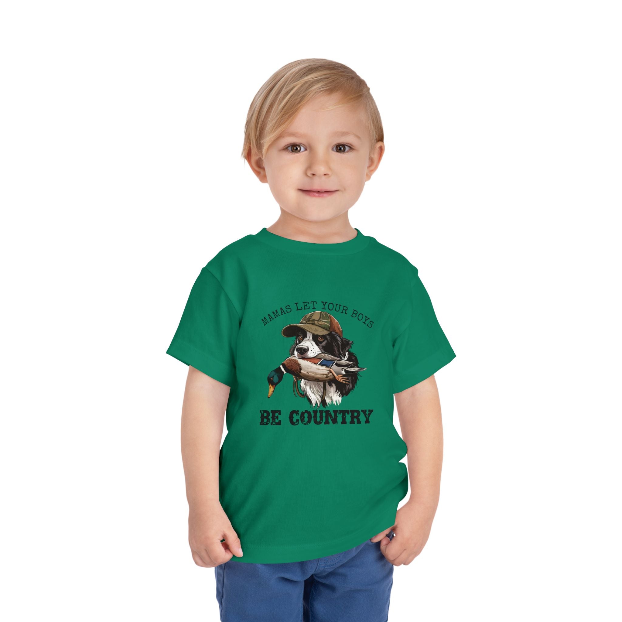 Toddler Tee — "Mamas Let Your Boys Be Country" Duck Hunting Graphic