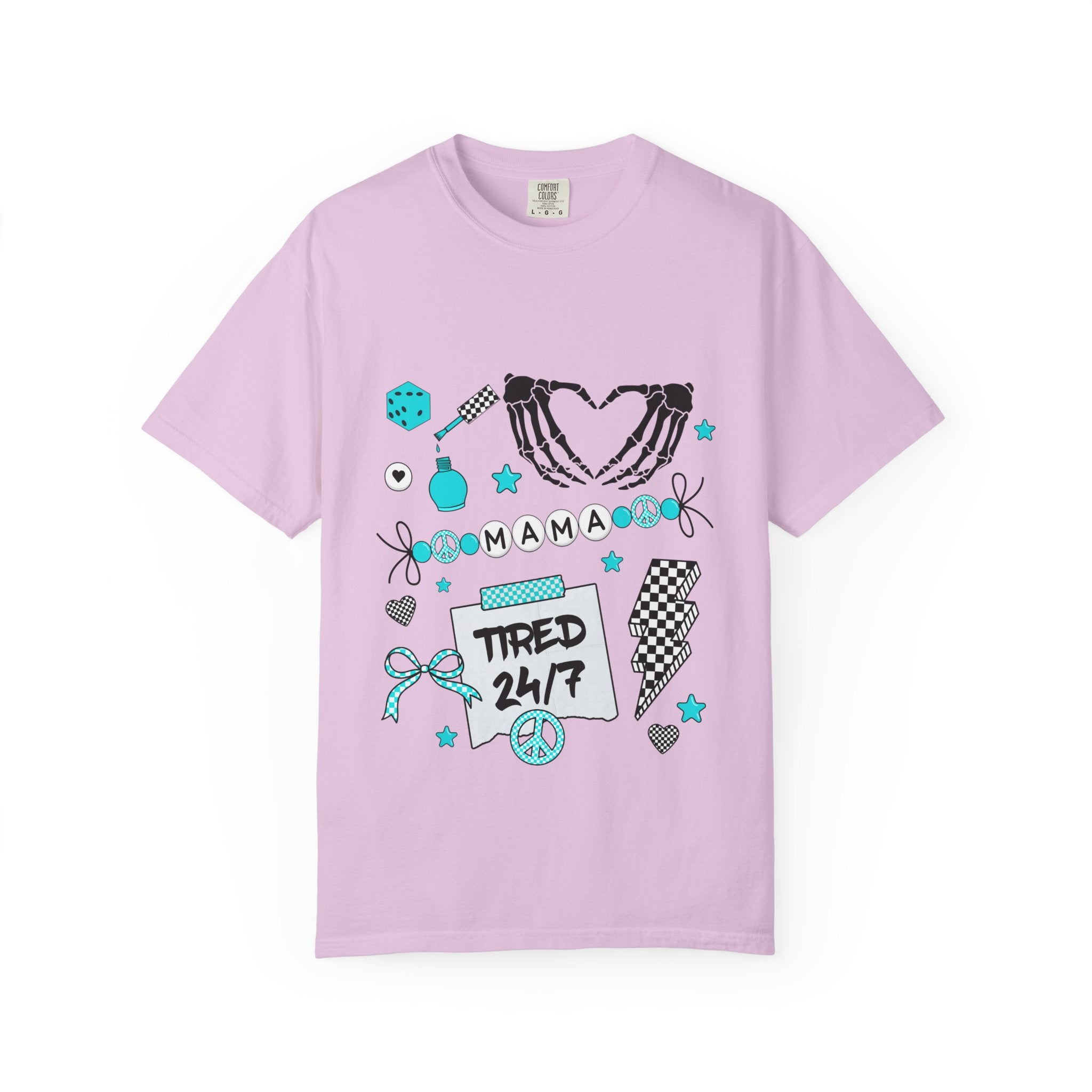 Mama T-Shirt — "Tired 24/7" Graphic Tee for Moms