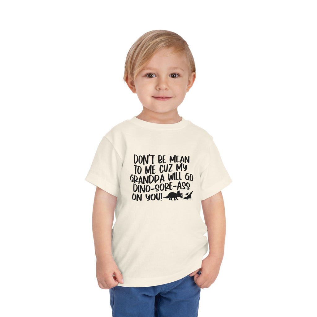 Toddler Tee - "Don't Be Mean to Me Cuz My Grandpa Will Go Dino-sore-ass on You"