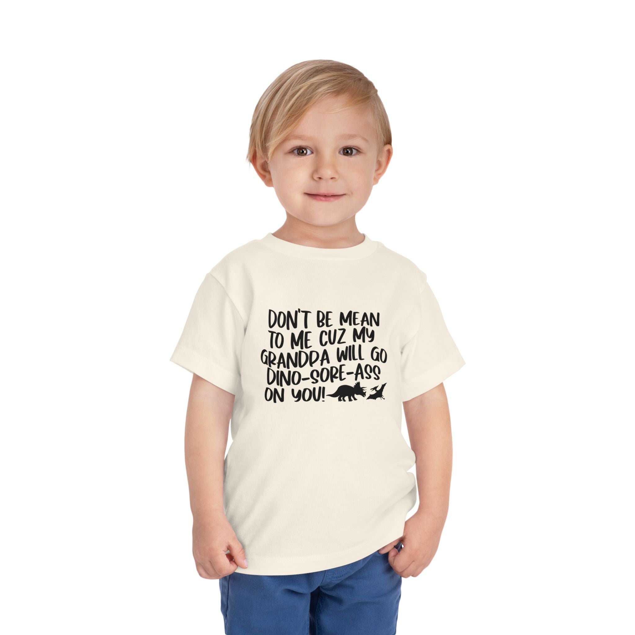Toddler Tee - "Don't Be Mean to Me Cuz My Grandpa Will Go Dino-sore-ass on You"