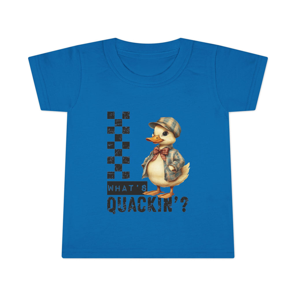 Toddler T-Shirt — Retro Detective Duck “What’s Quackin’?” Cute Kids Tee