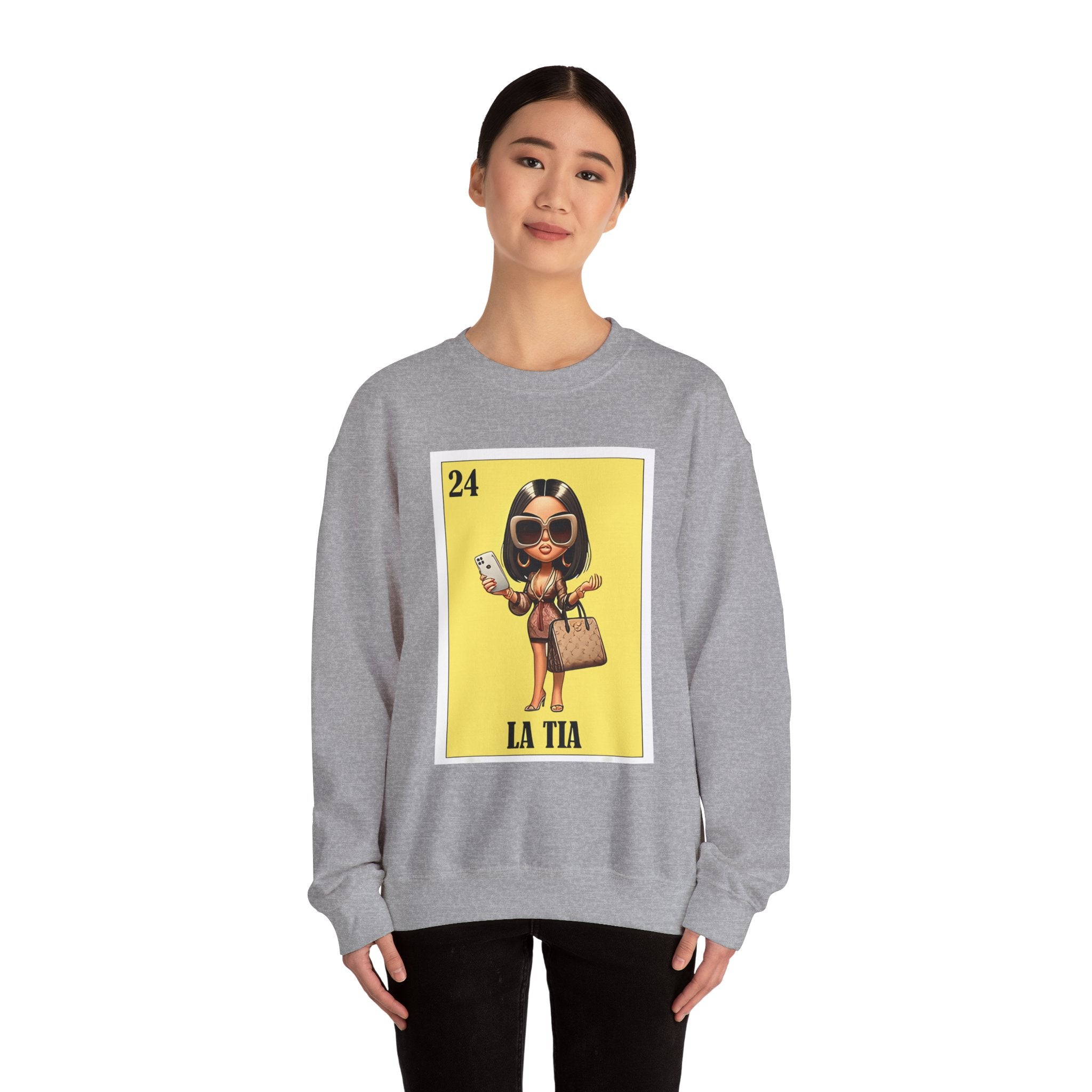 La Tía Graphic Sweatshirt — Lotería Style 'La Tia' Crewneck
