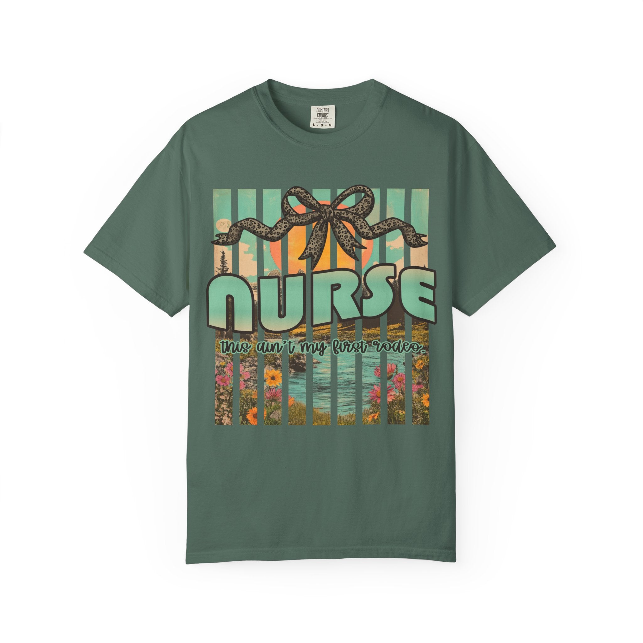 Nurse Floral Ribbon Graphic T-Shirt