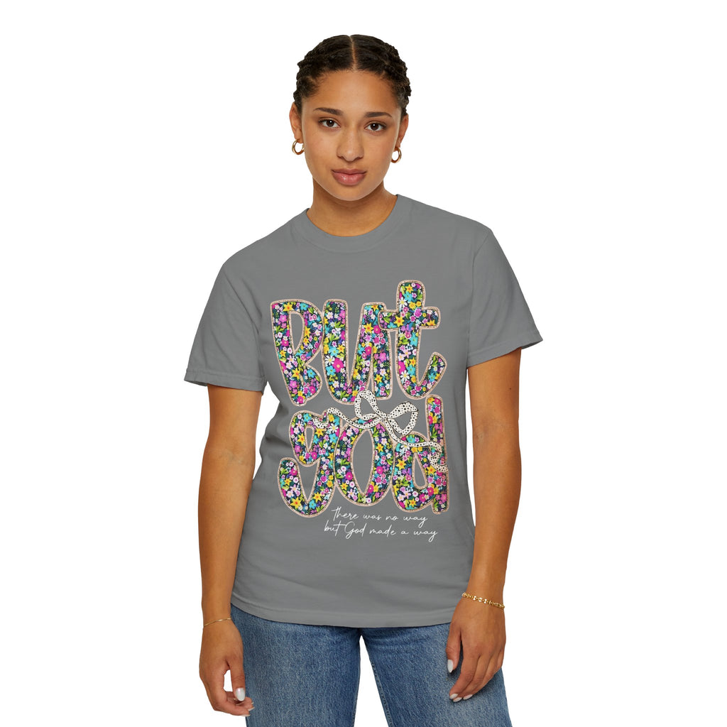 But God Floral Graphic T-Shirt — Christian Faith Inspirational Tee