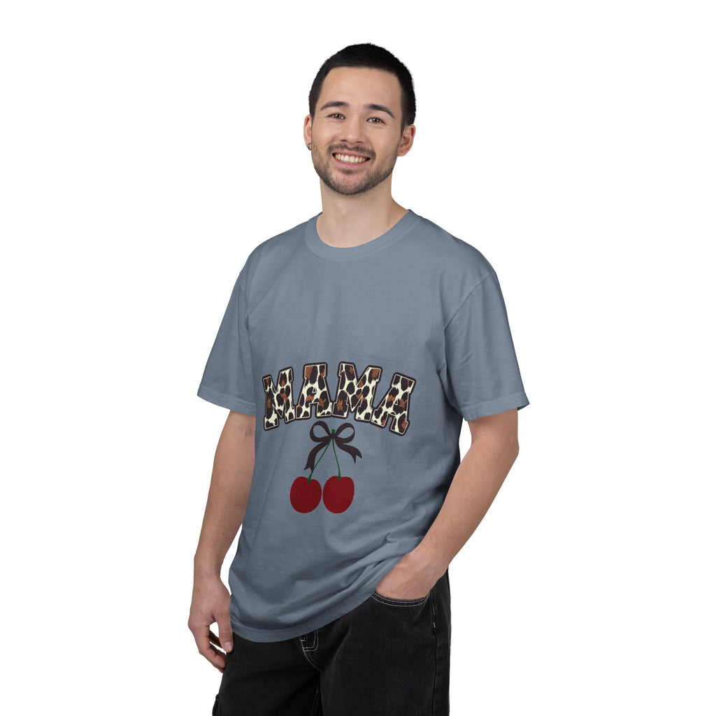 Mama Leopard Print Cherry T-Shirt