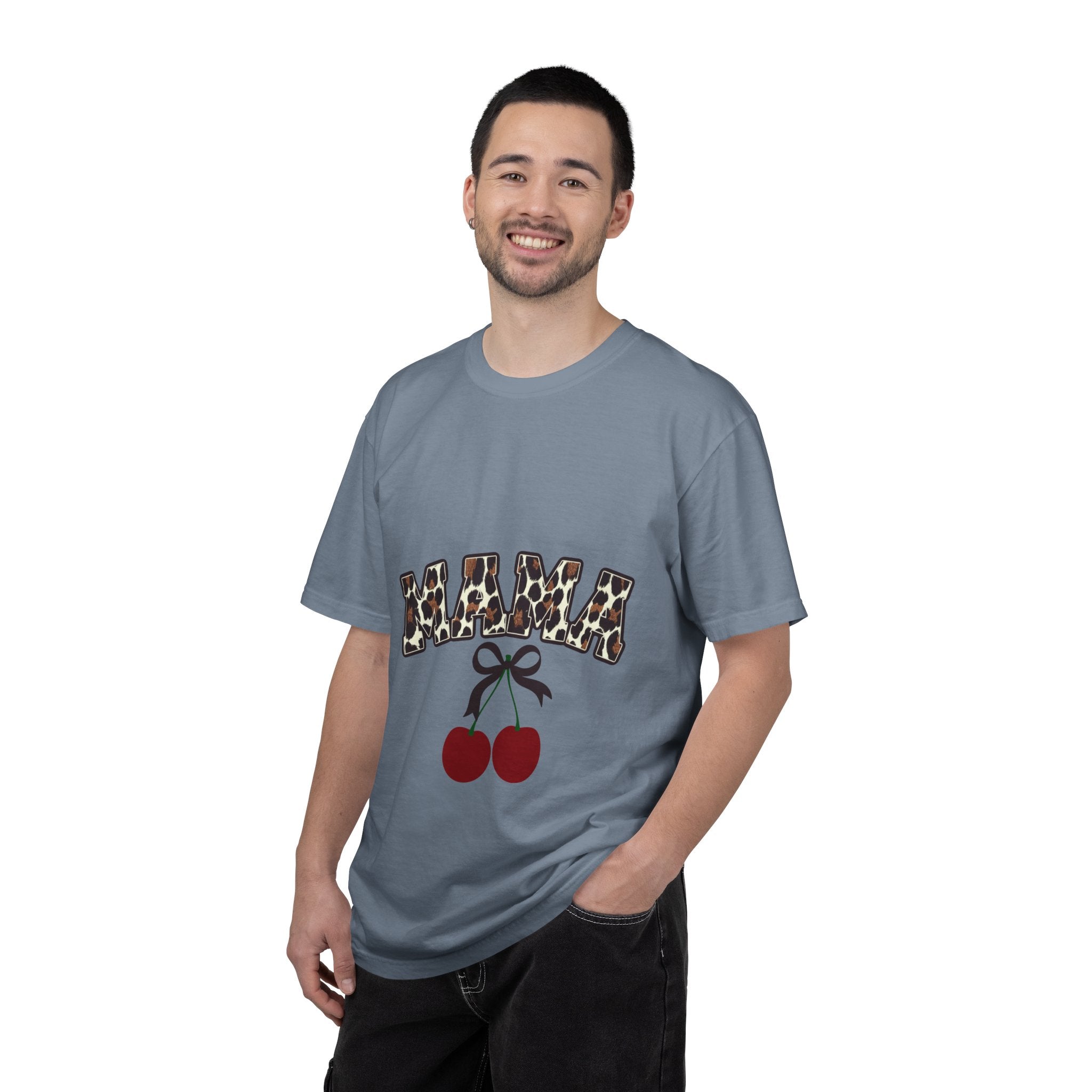 Mama Leopard Print Cherry T-Shirt