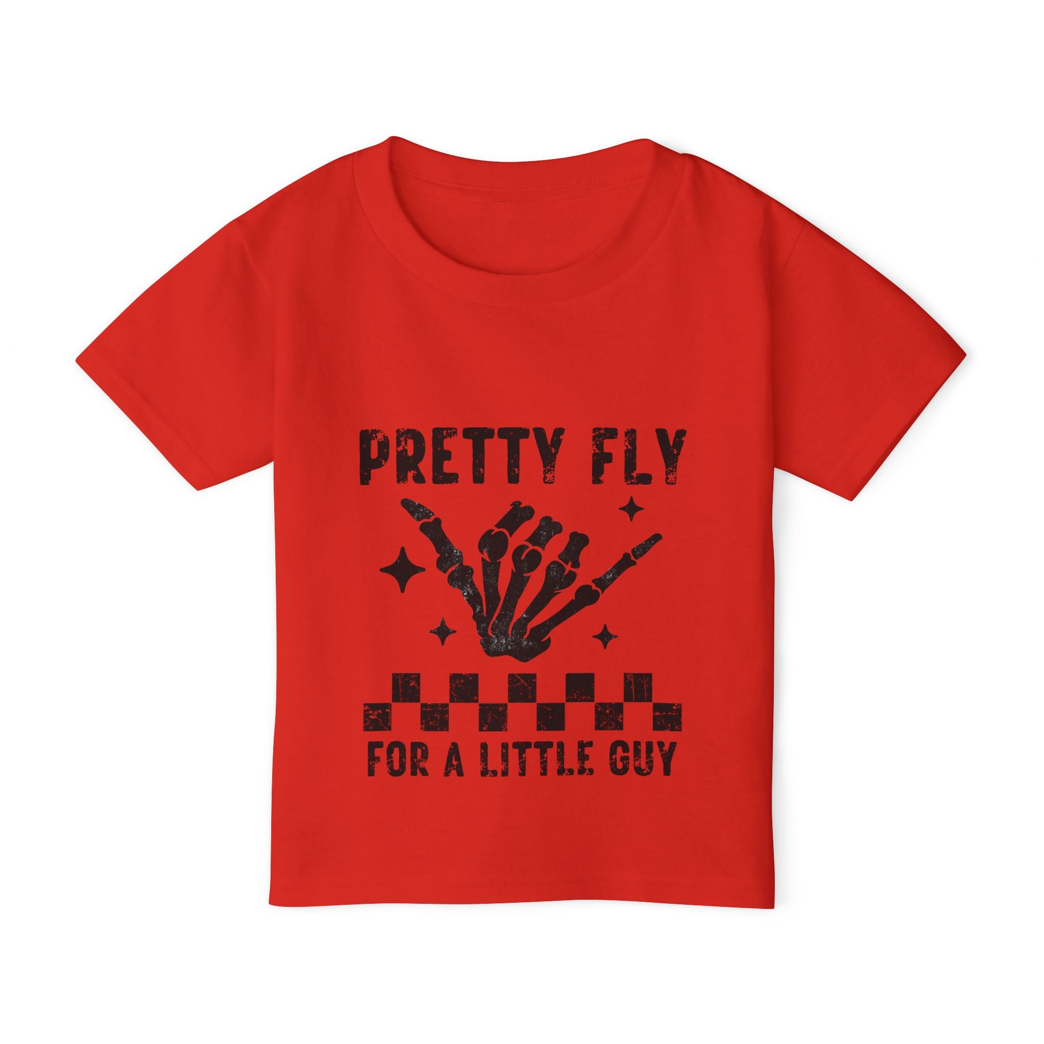 Toddler T-Shirt — "Pretty Fly for a Little Guy" Skeleton Hand Graphic