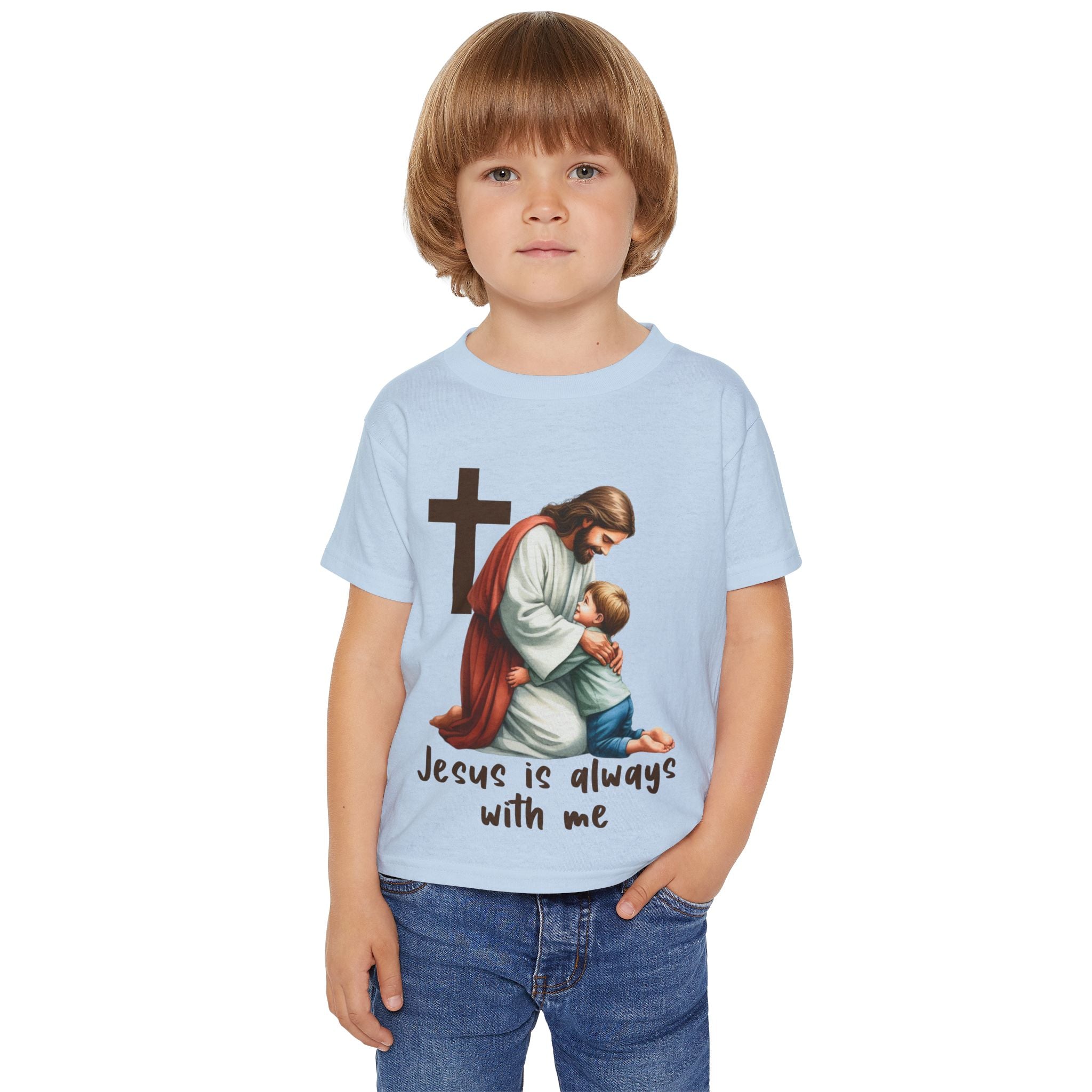 Toddler T‑Shirt — "Jesus Is Always With Me" Religious Kids Tee