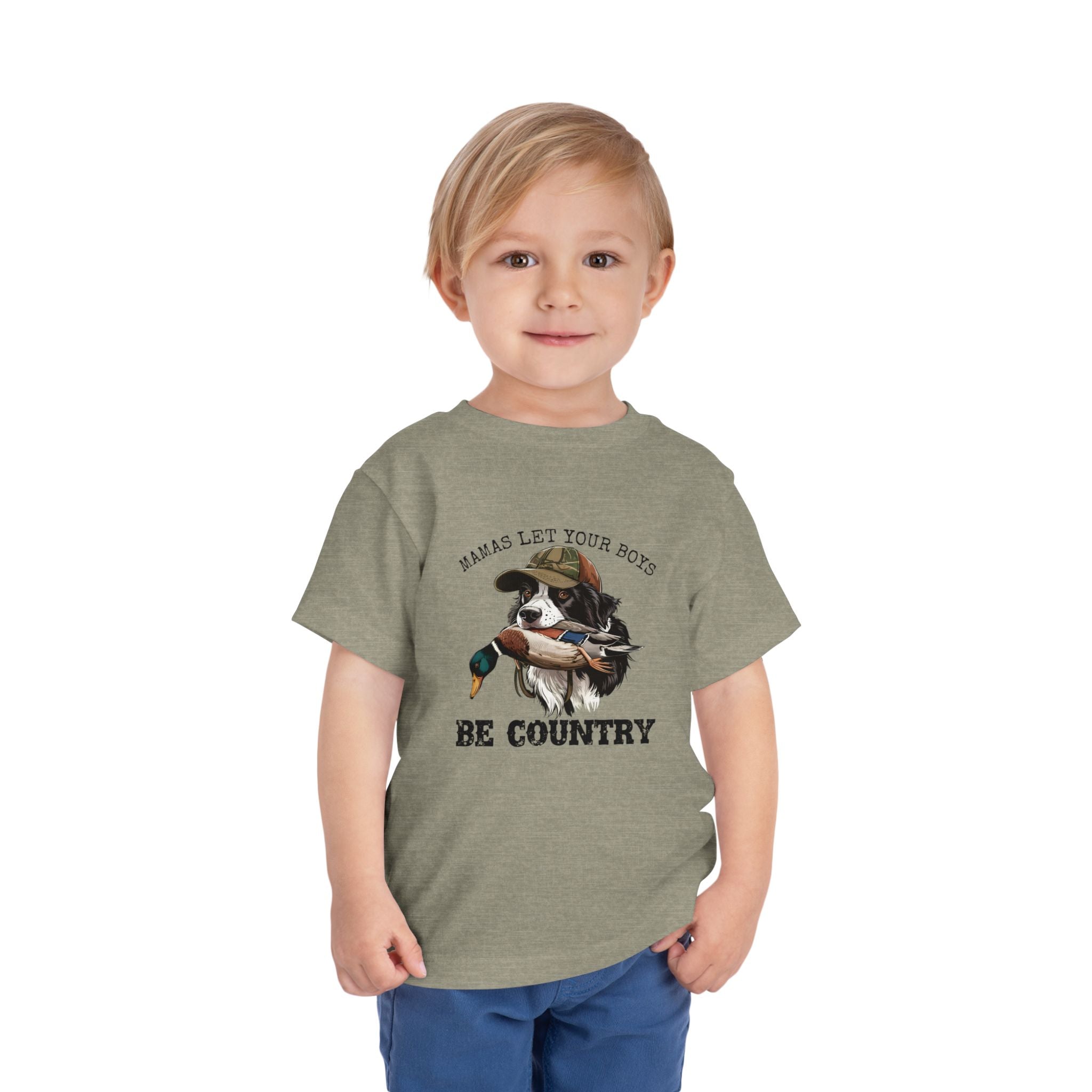 Toddler Tee — "Mamas Let Your Boys Be Country" Duck Hunting Graphic