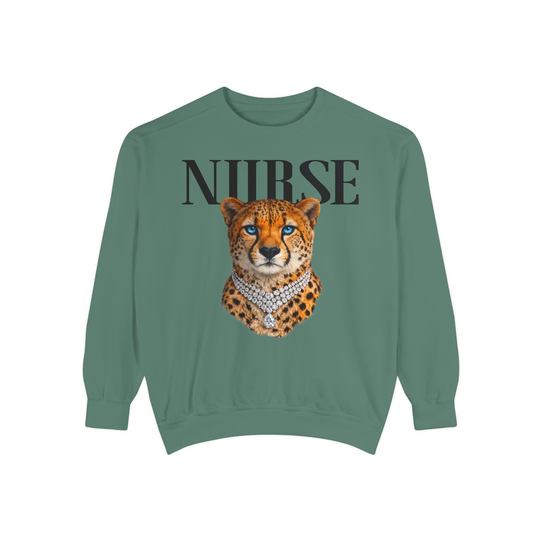 Nurse Cheetah Crewneck Sweatshirt — Fierce Nursing Pride Pullover