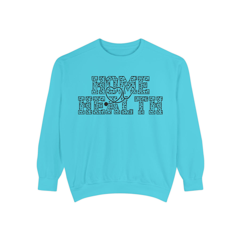 Home Health Crewneck Sweatshirt — Nurse & Caregiver Heart Stethoscope Design