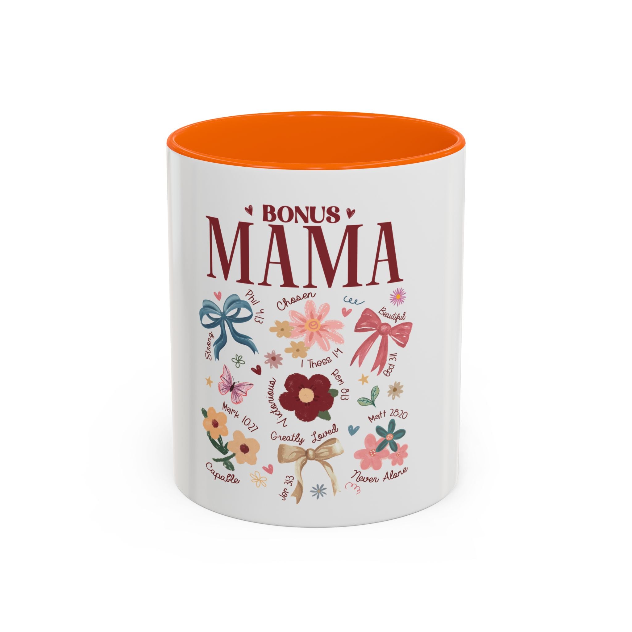 Bonus Mama Floral Coffee Mug – 11/15oz Accent Mug, Gift for Stepmom or Bonus Mom