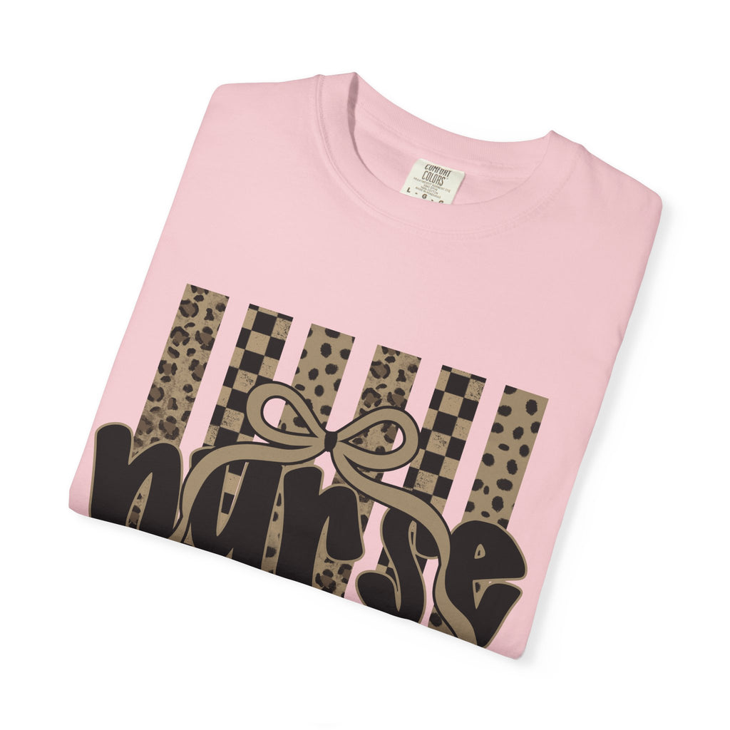 Nurse Leopard Stripes Graphic T-Shirt