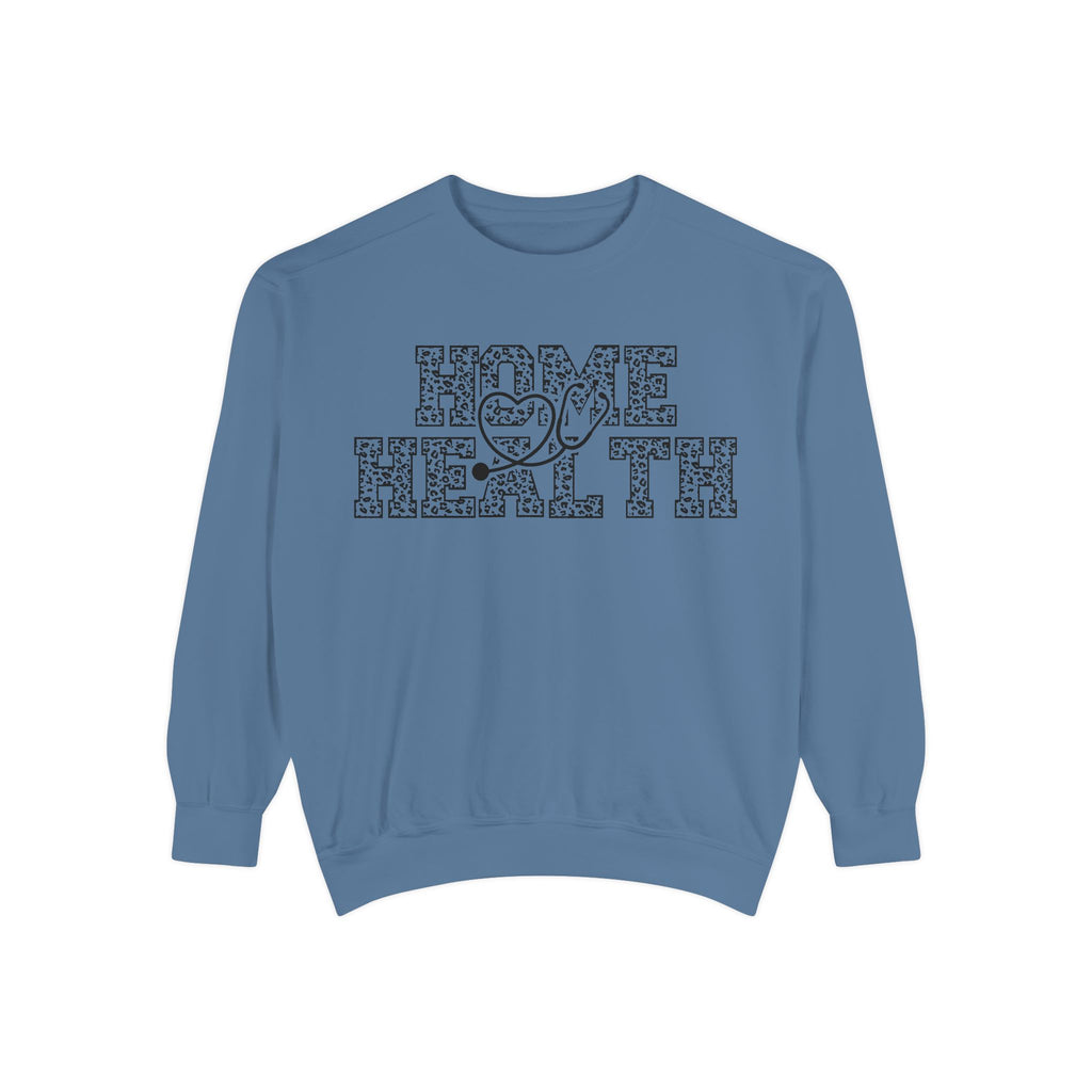 Home Health Crewneck Sweatshirt — Nurse & Caregiver Heart Stethoscope Design