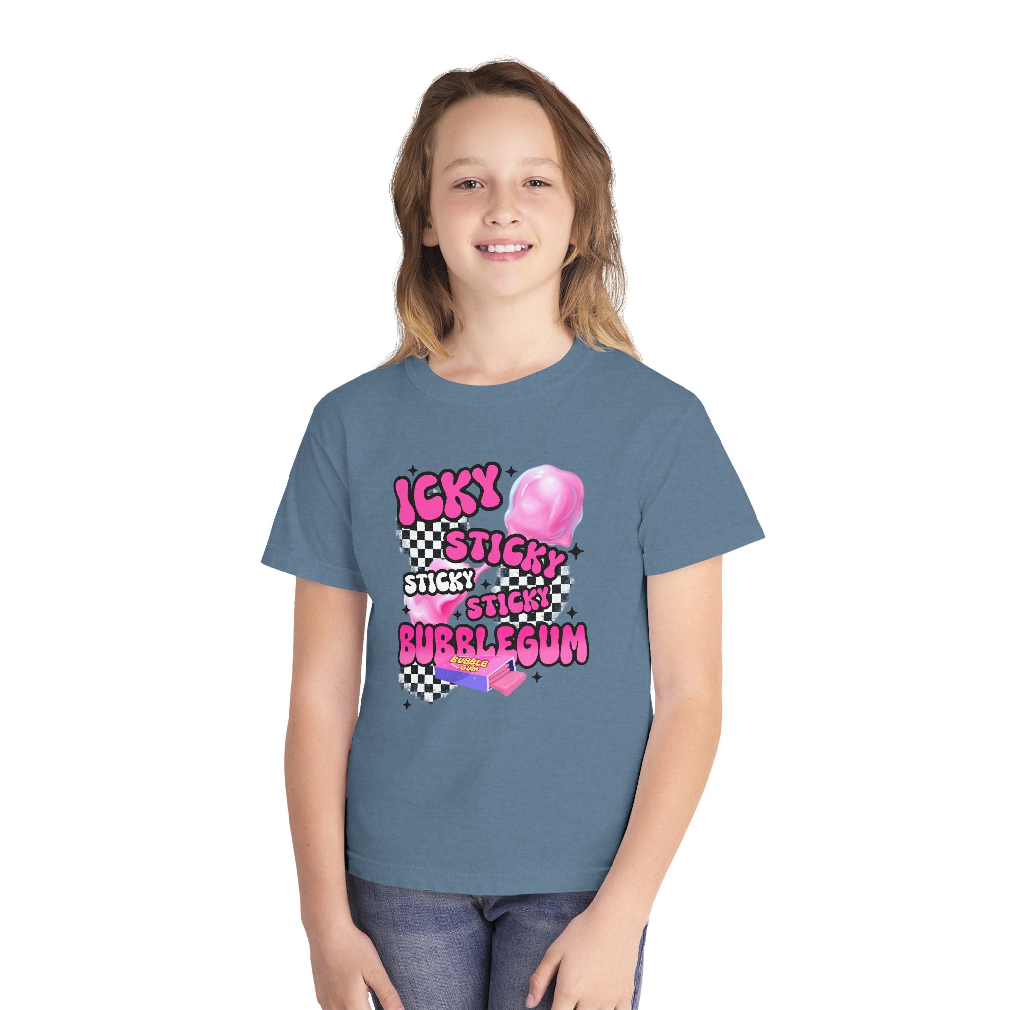 Youth Bubblegum Tee — "Icky Sticky Bubblegum" Graphic Shirt