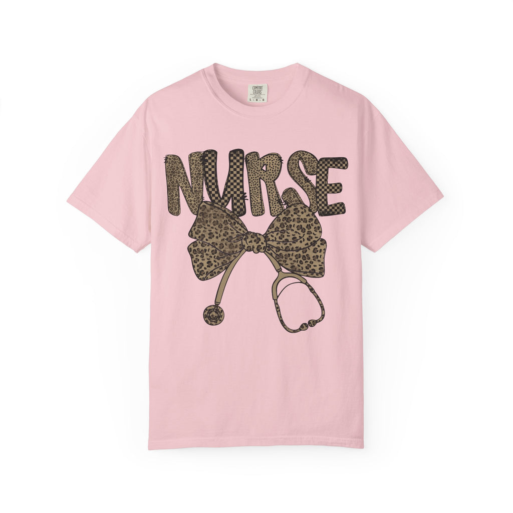 Nurse Leopard Print Stethoscope T-Shirt