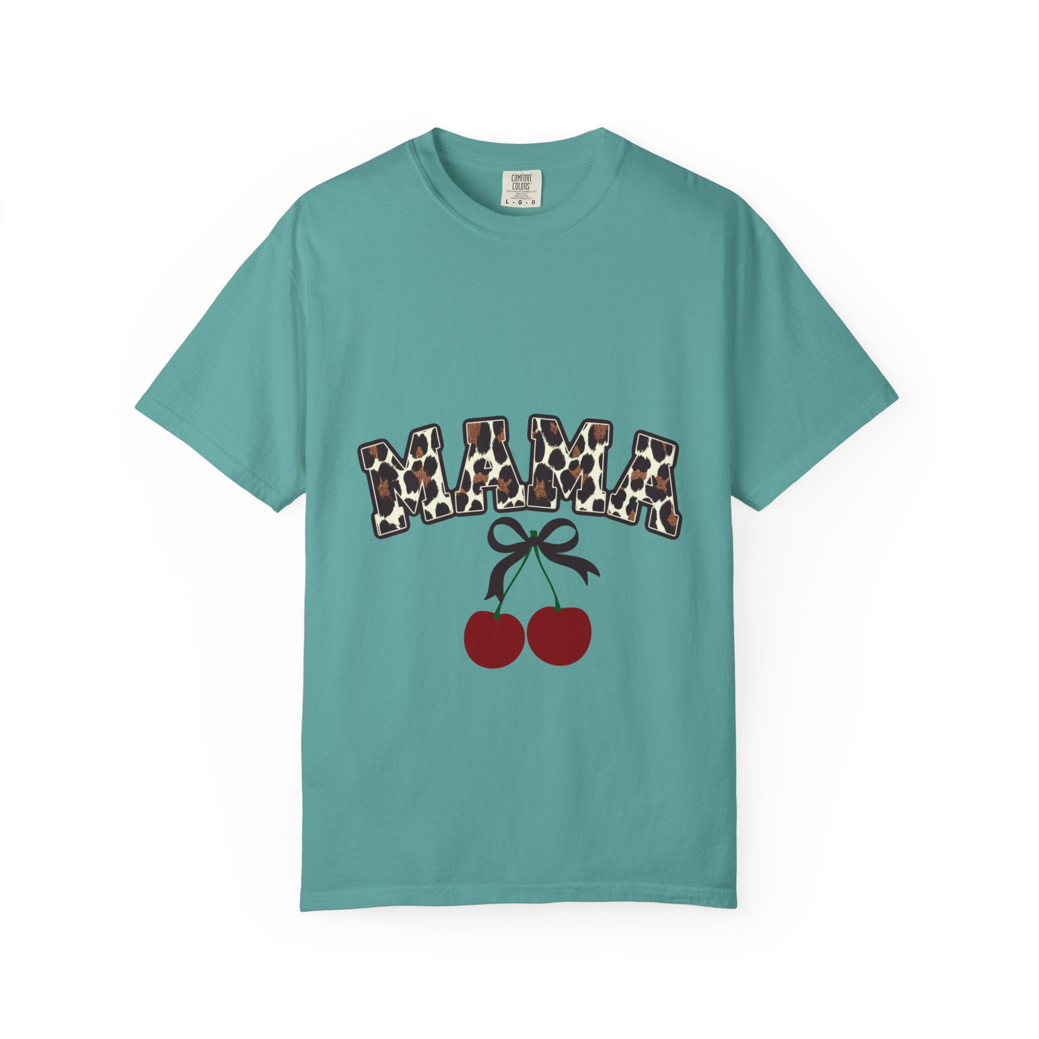 Mama Leopard Print Cherry T-Shirt