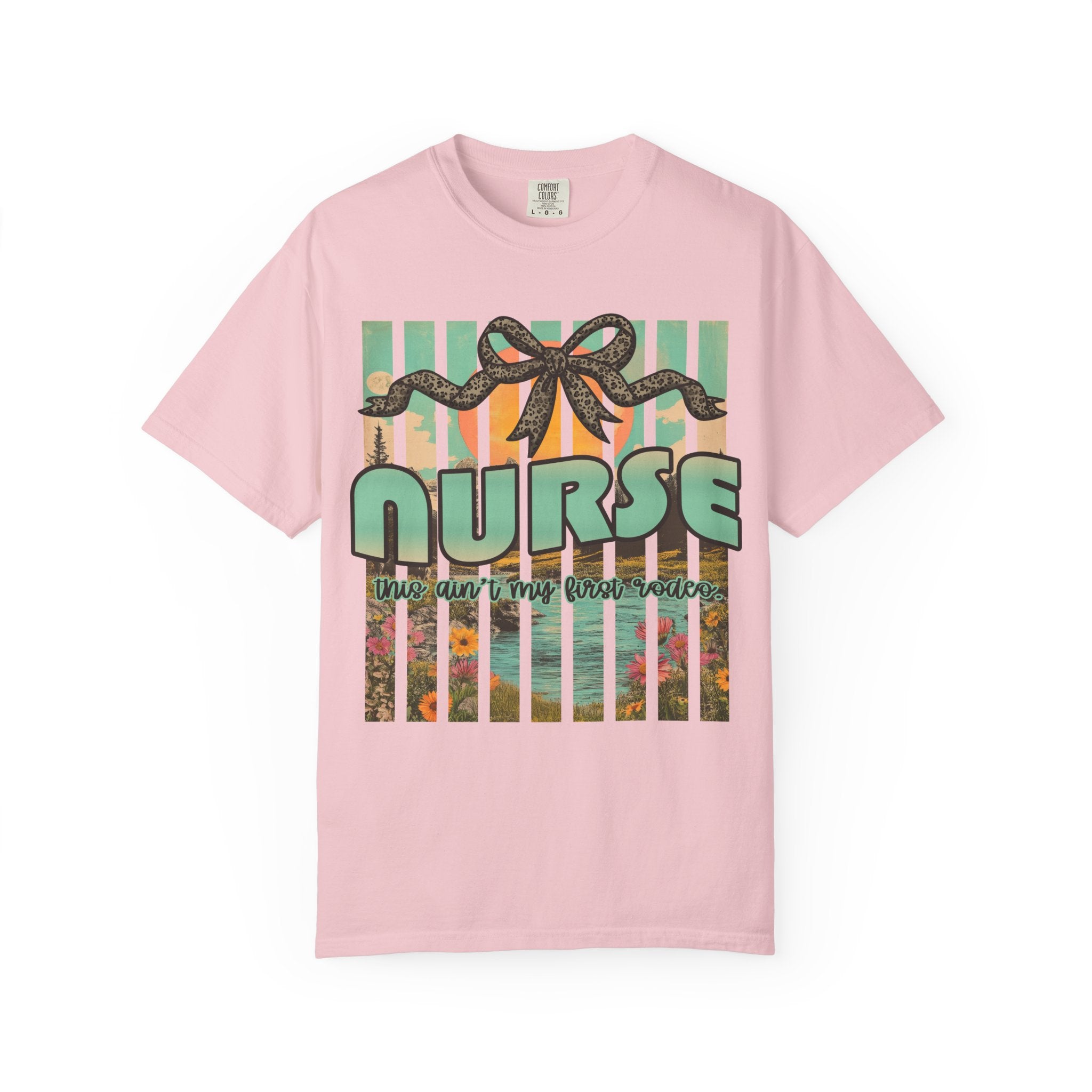 Nurse Floral Ribbon Graphic T-Shirt