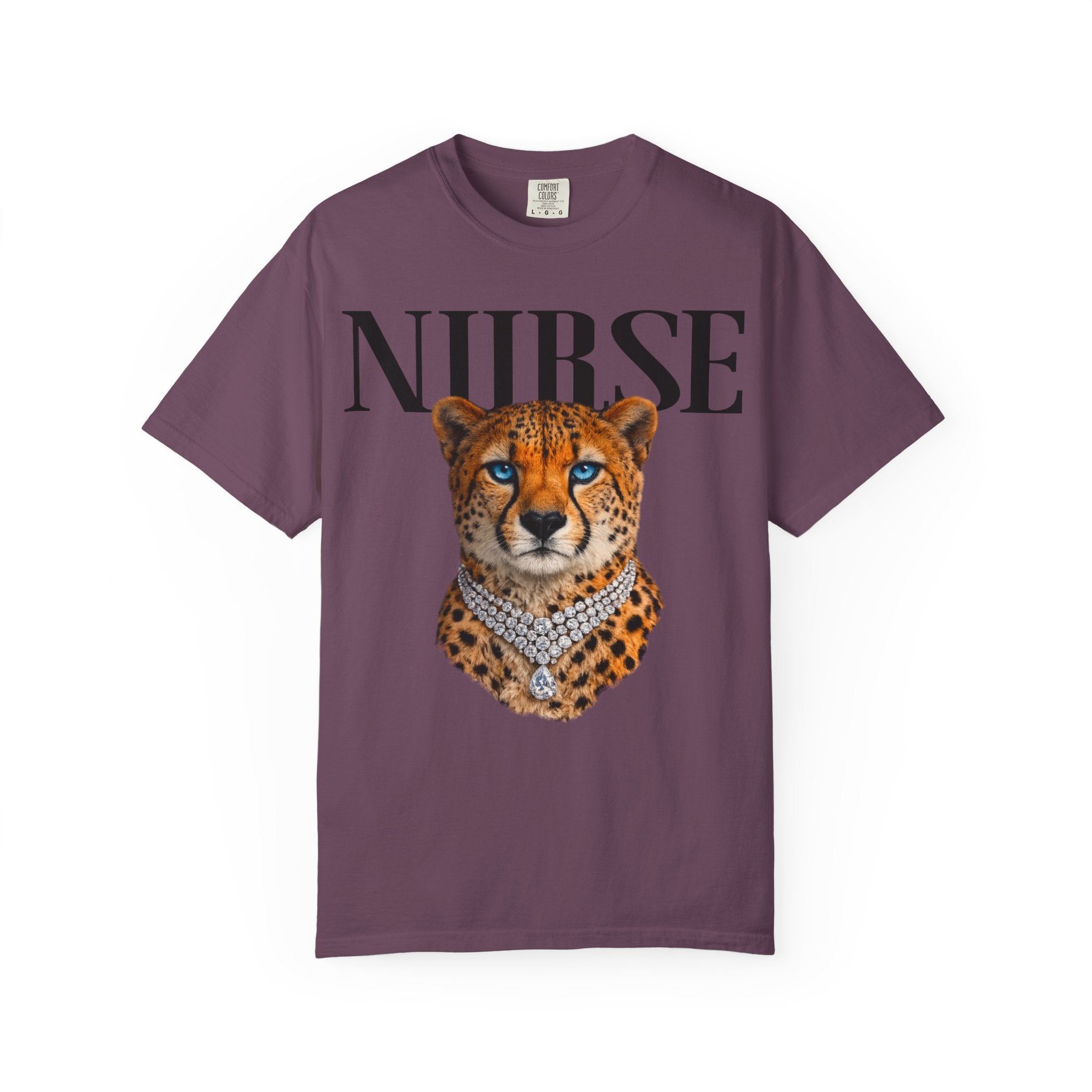 Nurse Cheetah Graphic T-Shirt — Stylish Medical Professional Tee