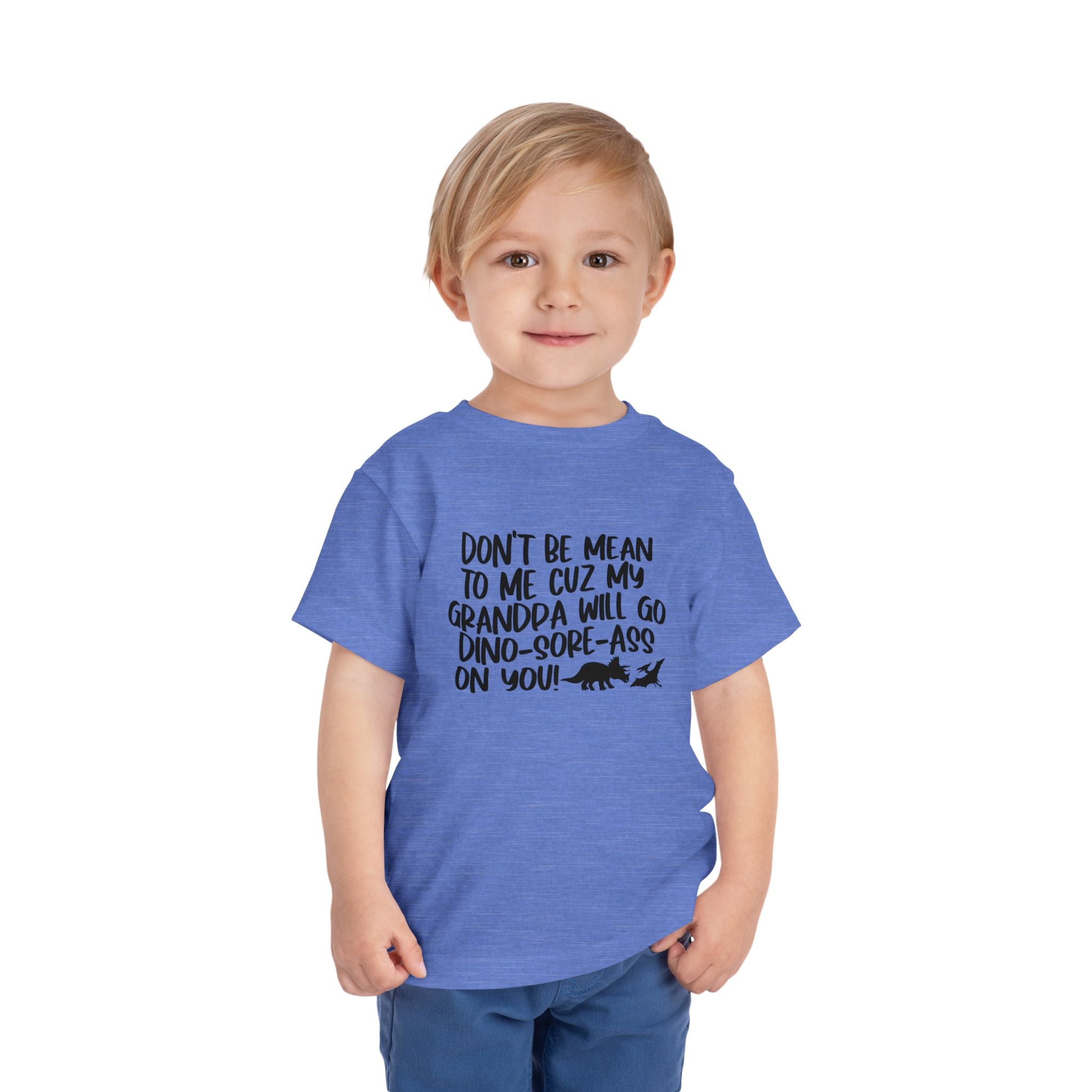 Toddler Tee - "Don't Be Mean to Me Cuz My Grandpa Will Go Dino-sore-ass on You"
