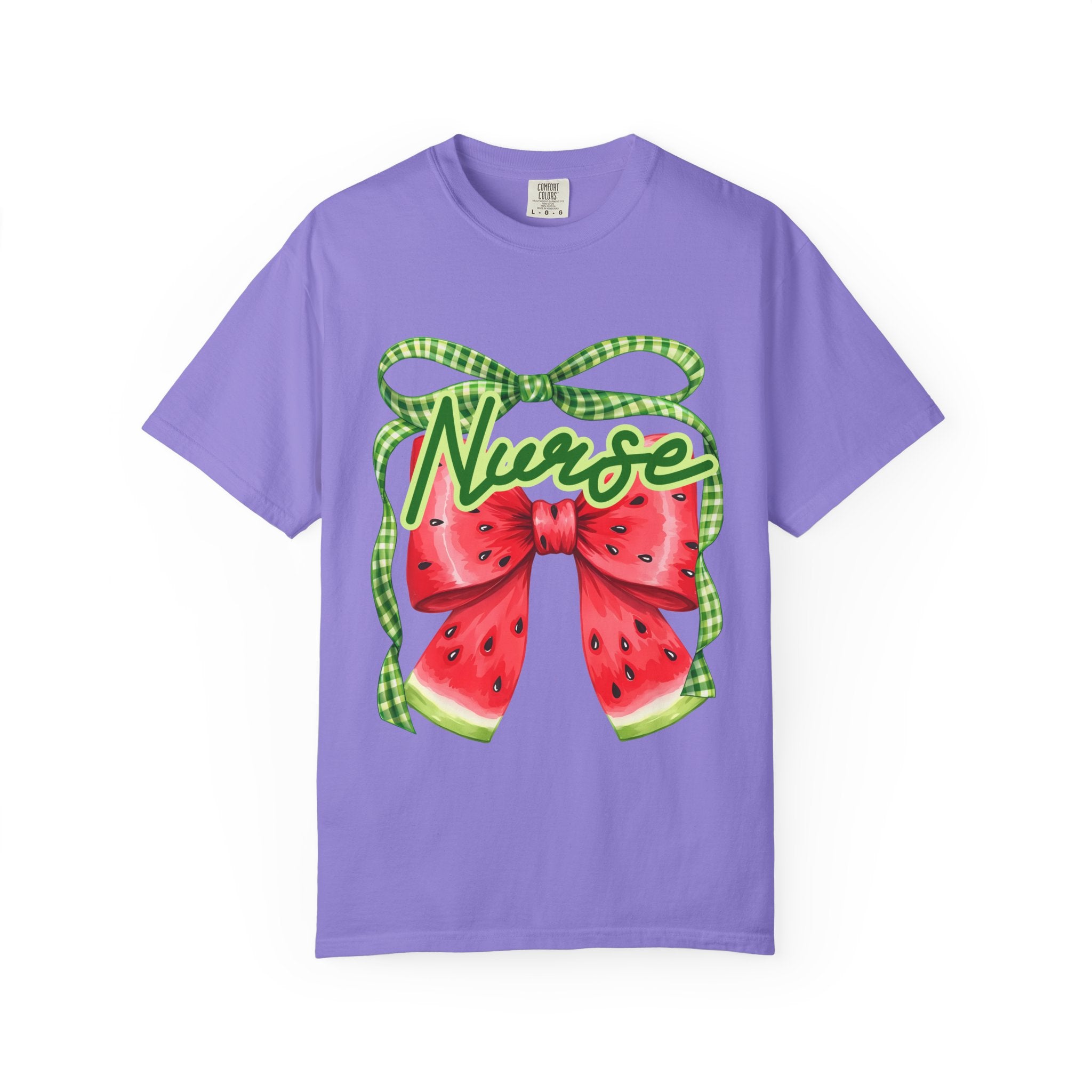 Nurse Watermelon Bow T-Shirt — Cute Summer Nurse Gift
