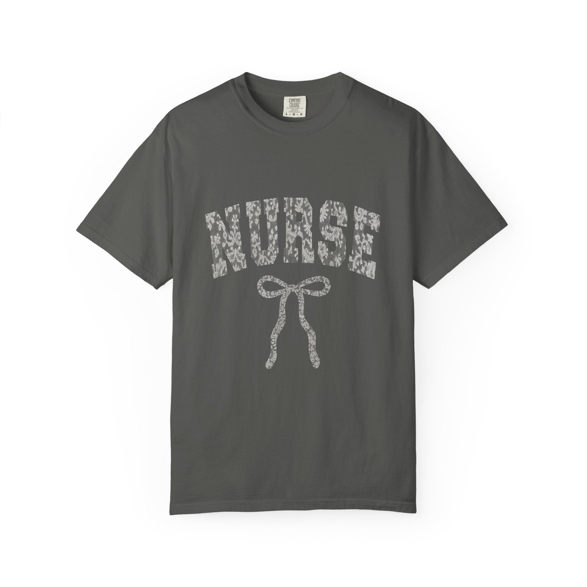 Nurse Ribbon T-Shirt — Subtle Floral 'NURSE' Gift Tee