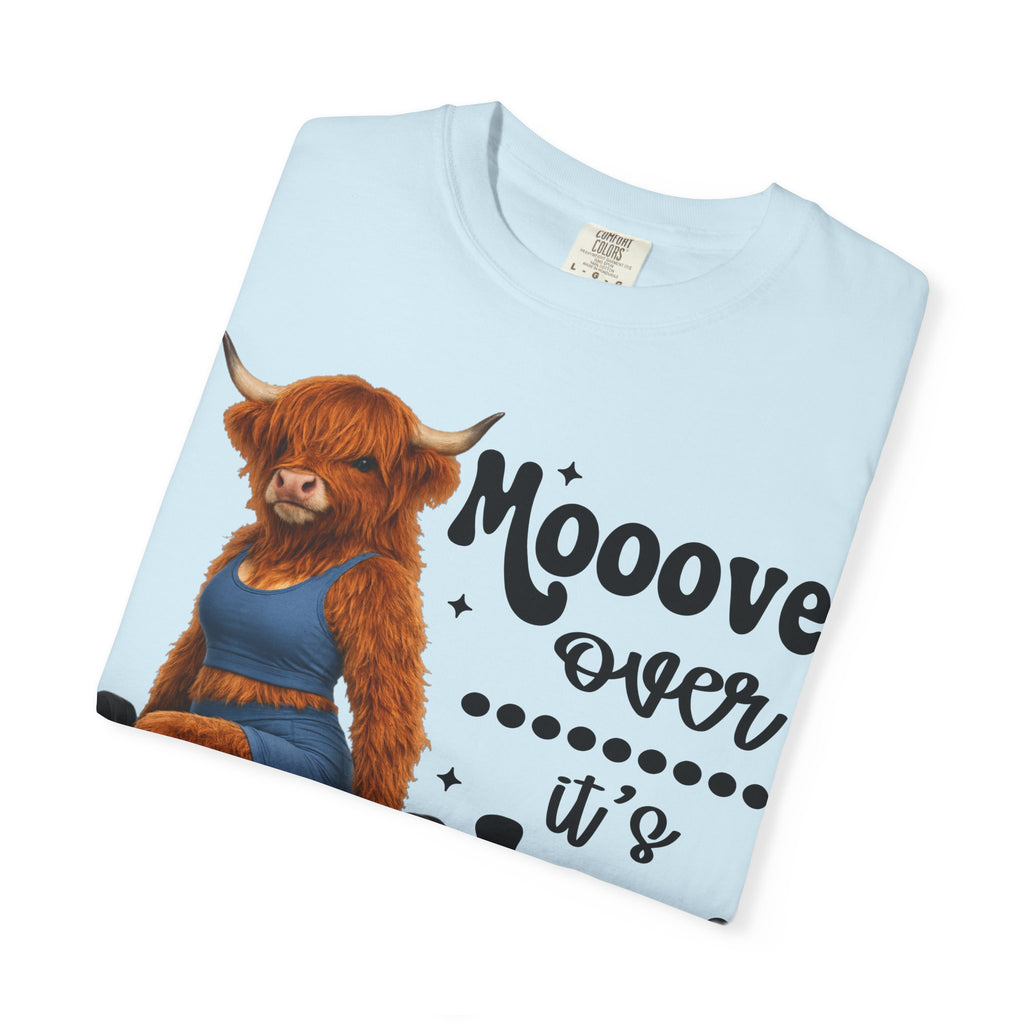 Leg Day Cow Graphic T-Shirt — "Mooove Over It's Leg Day" Funny Gym Tee