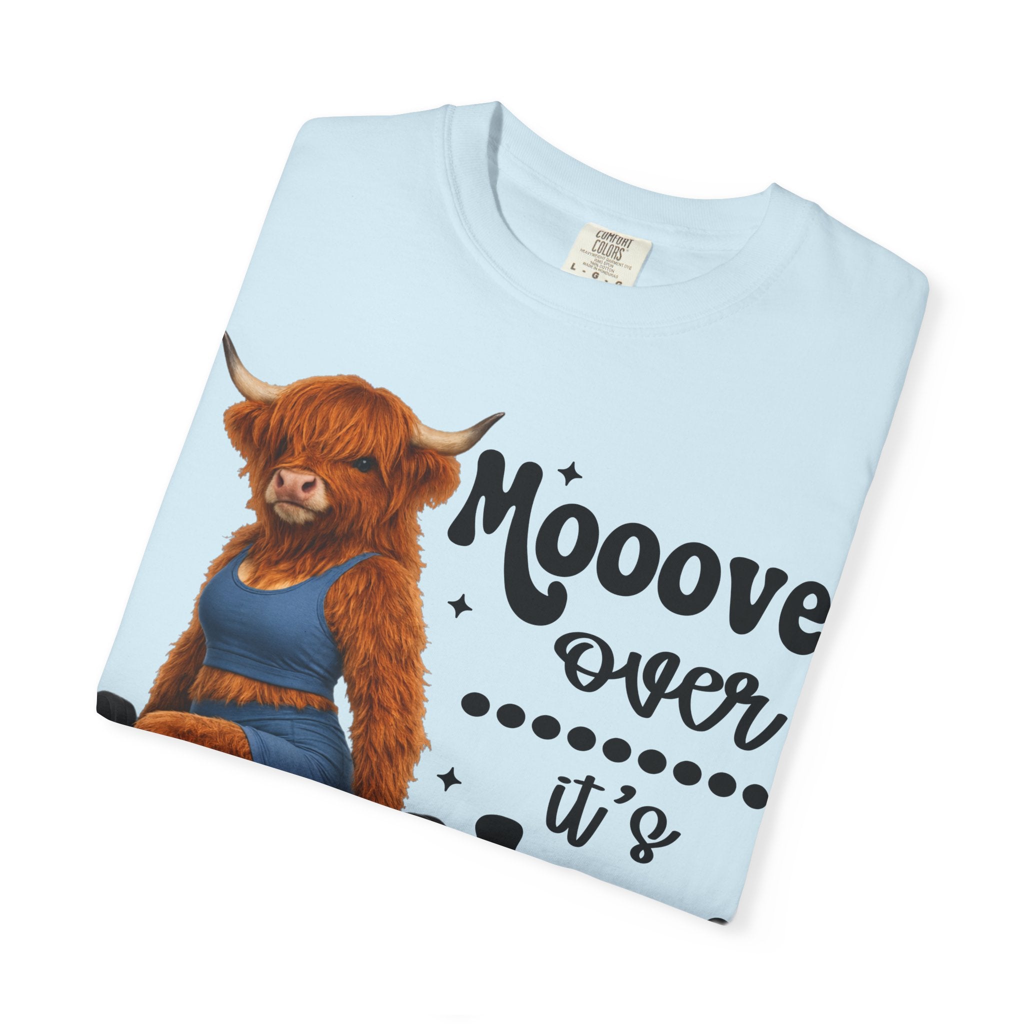 Leg Day Cow Graphic T-Shirt — "Mooove Over It's Leg Day" Funny Gym Tee