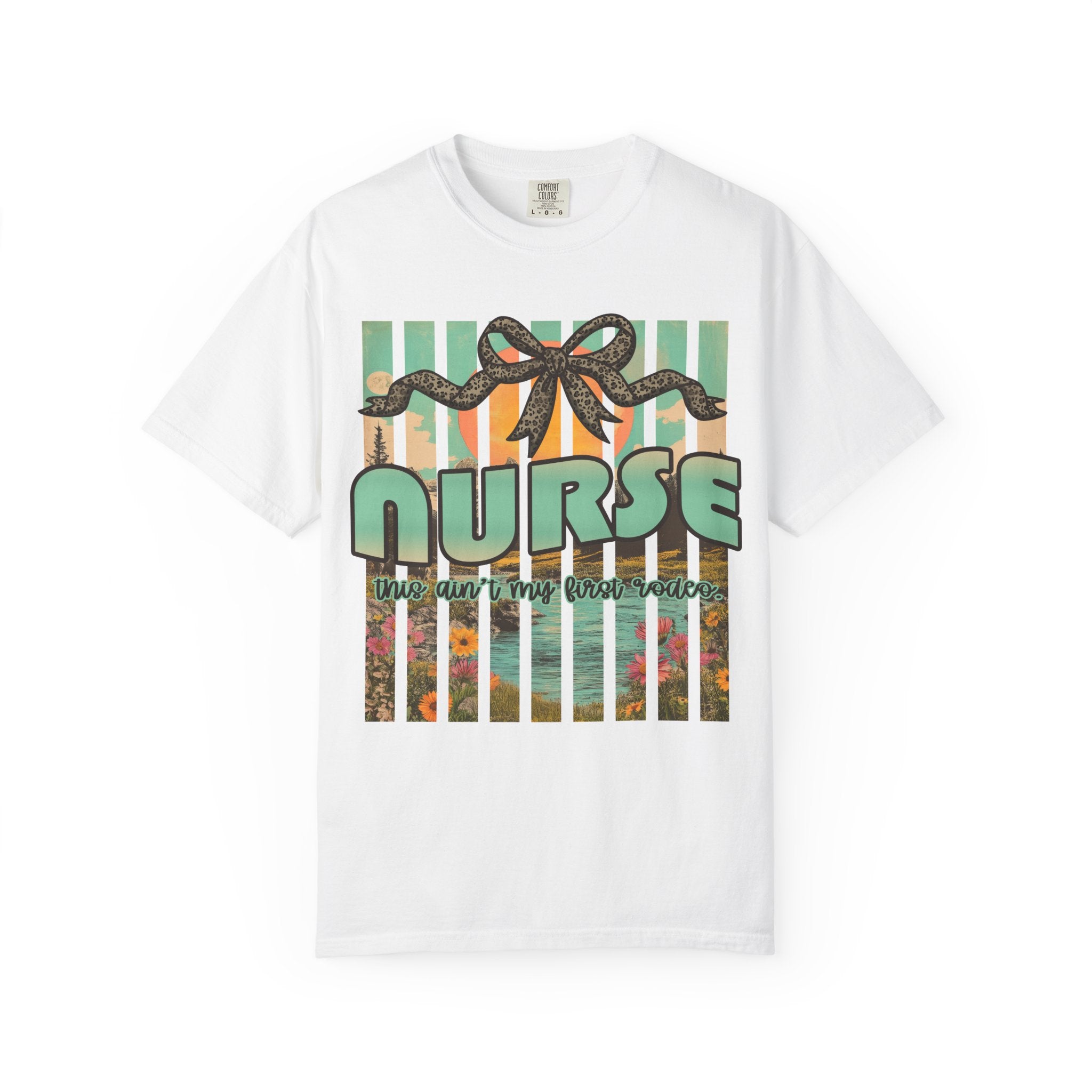 Nurse Floral Ribbon Graphic T-Shirt