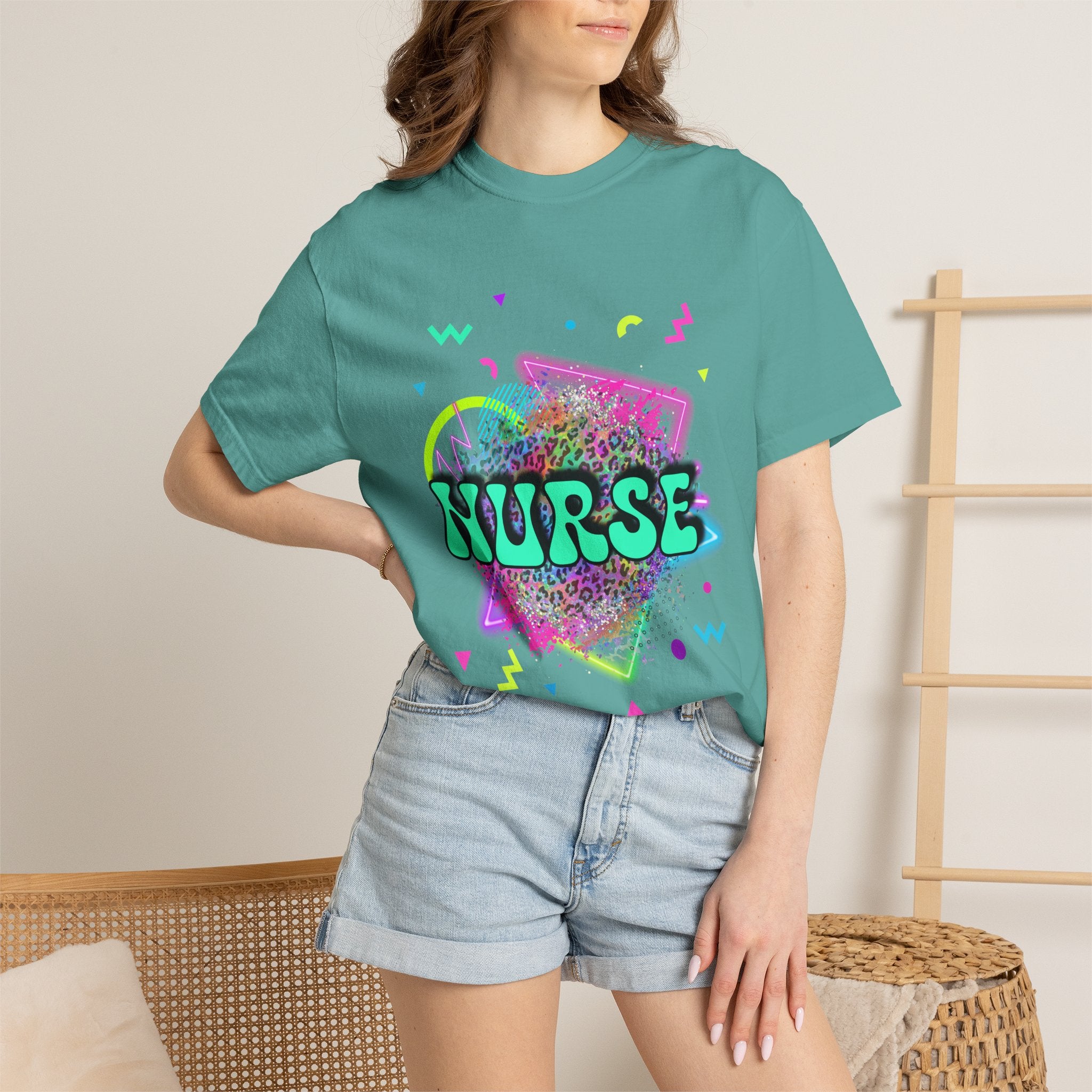 Nurse Retro Neon Graphic T-Shirt