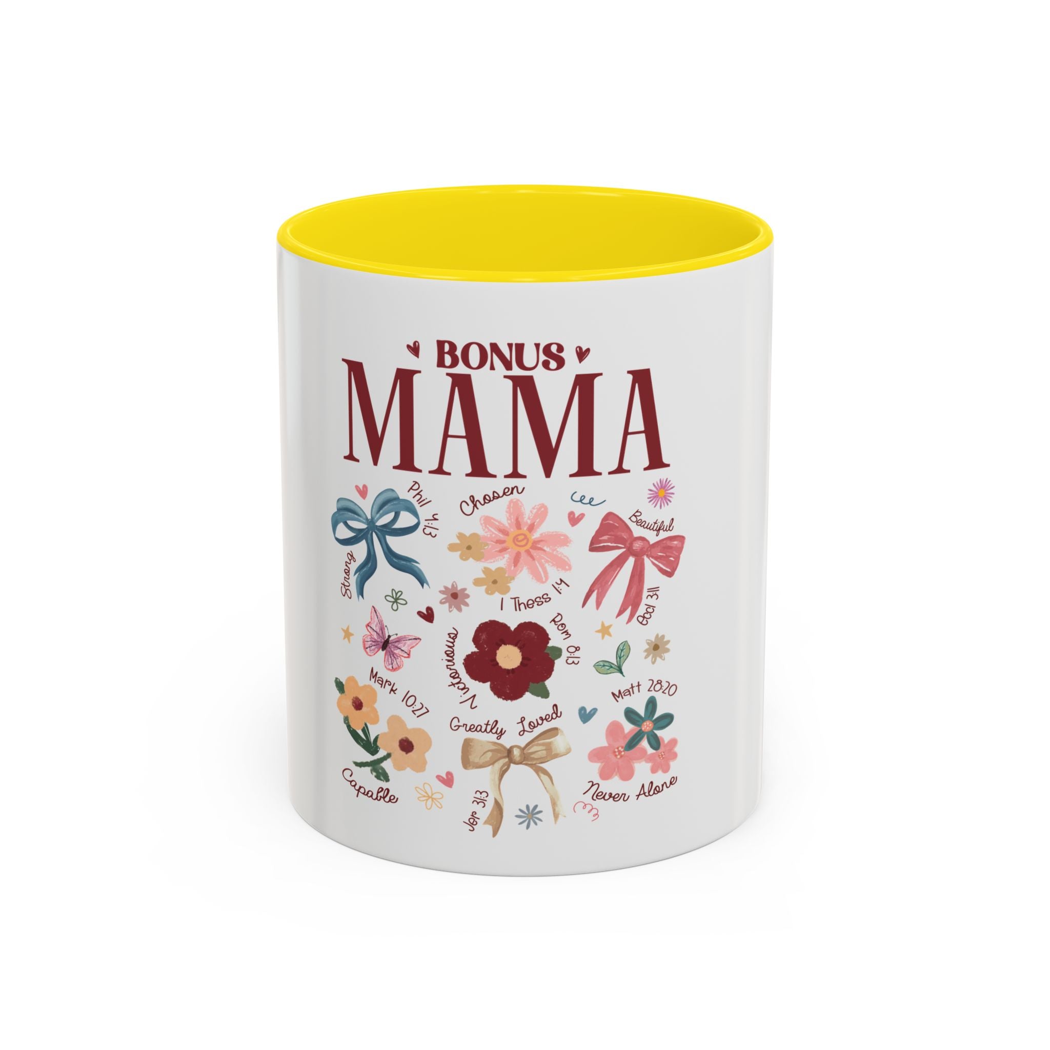 Bonus Mama Floral Coffee Mug – 11/15oz Accent Mug, Gift for Stepmom or Bonus Mom