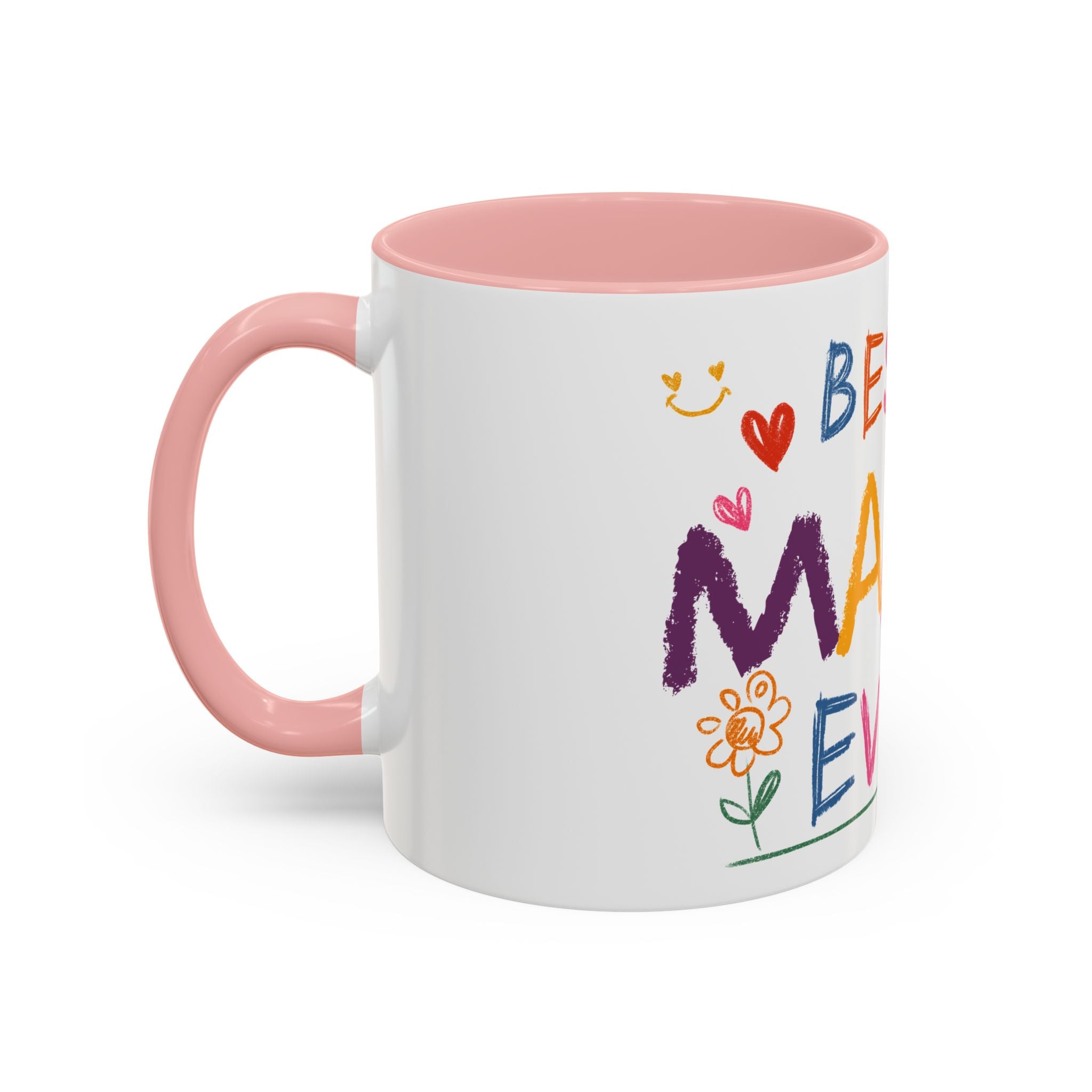 Best Mama Ever Accent Coffee Mug — Colorful Handwritten Mother’s Day Gift (11/15oz)