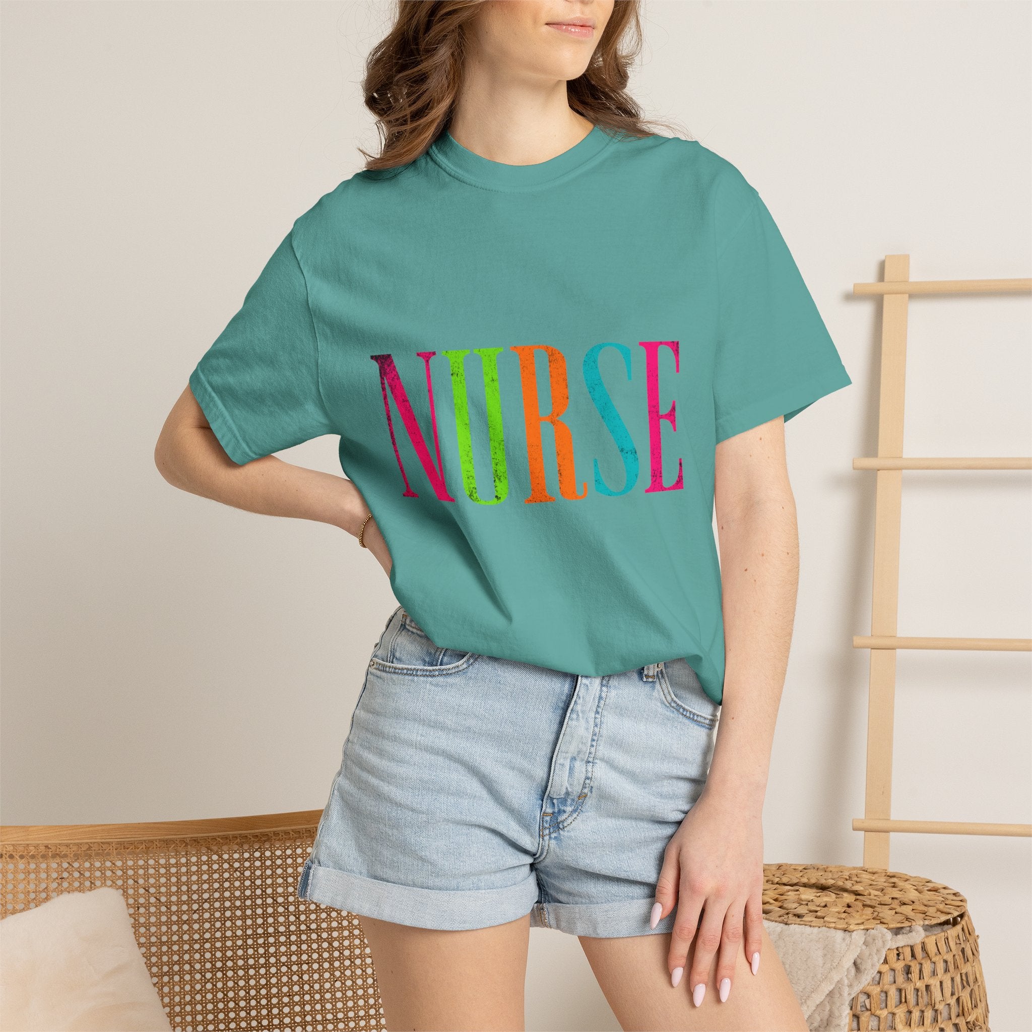 NURSE Colorblock Tee — Bright Multicolor Nurse T-Shirt for Healthcare Heroes