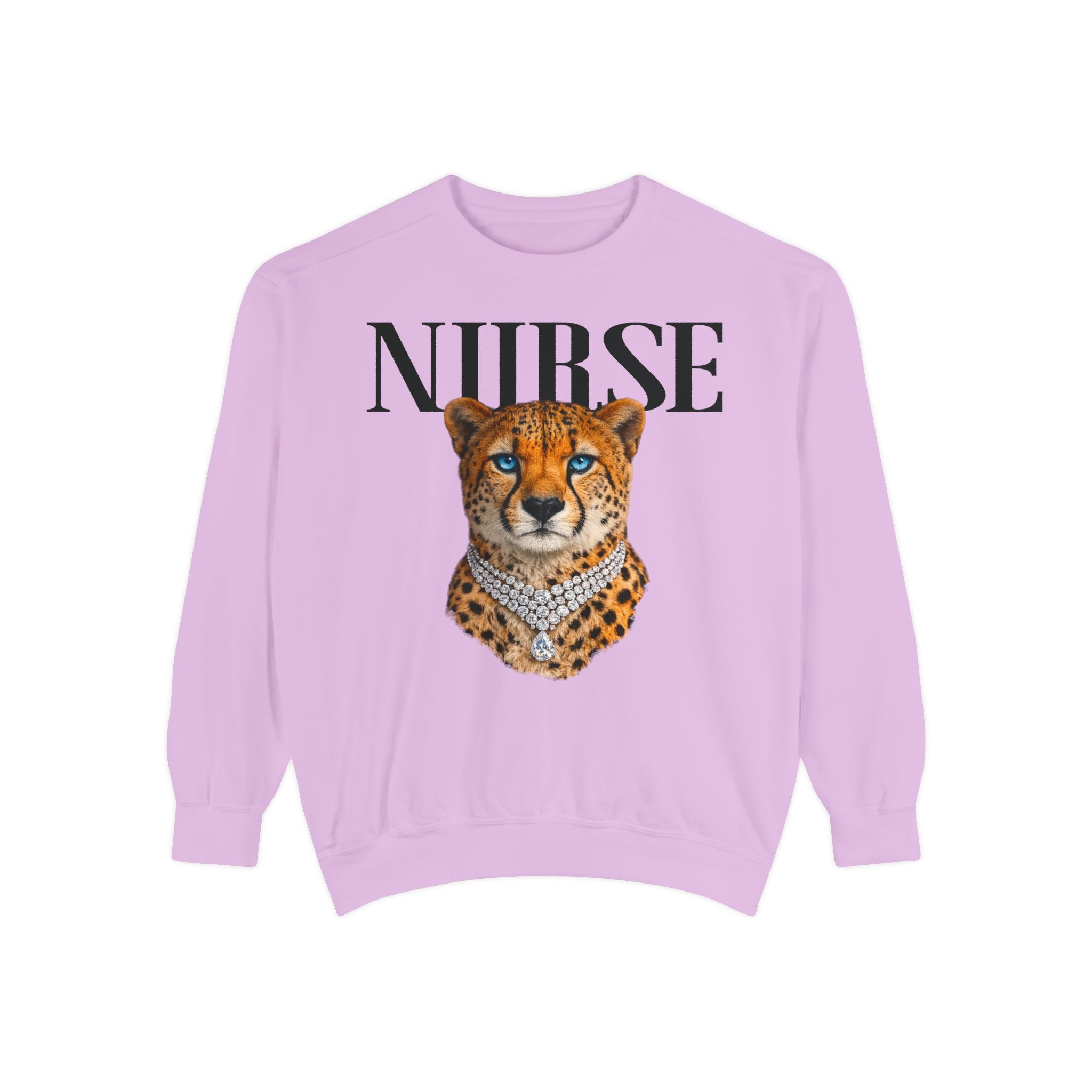 Nurse Cheetah Crewneck Sweatshirt — Fierce Nursing Pride Pullover