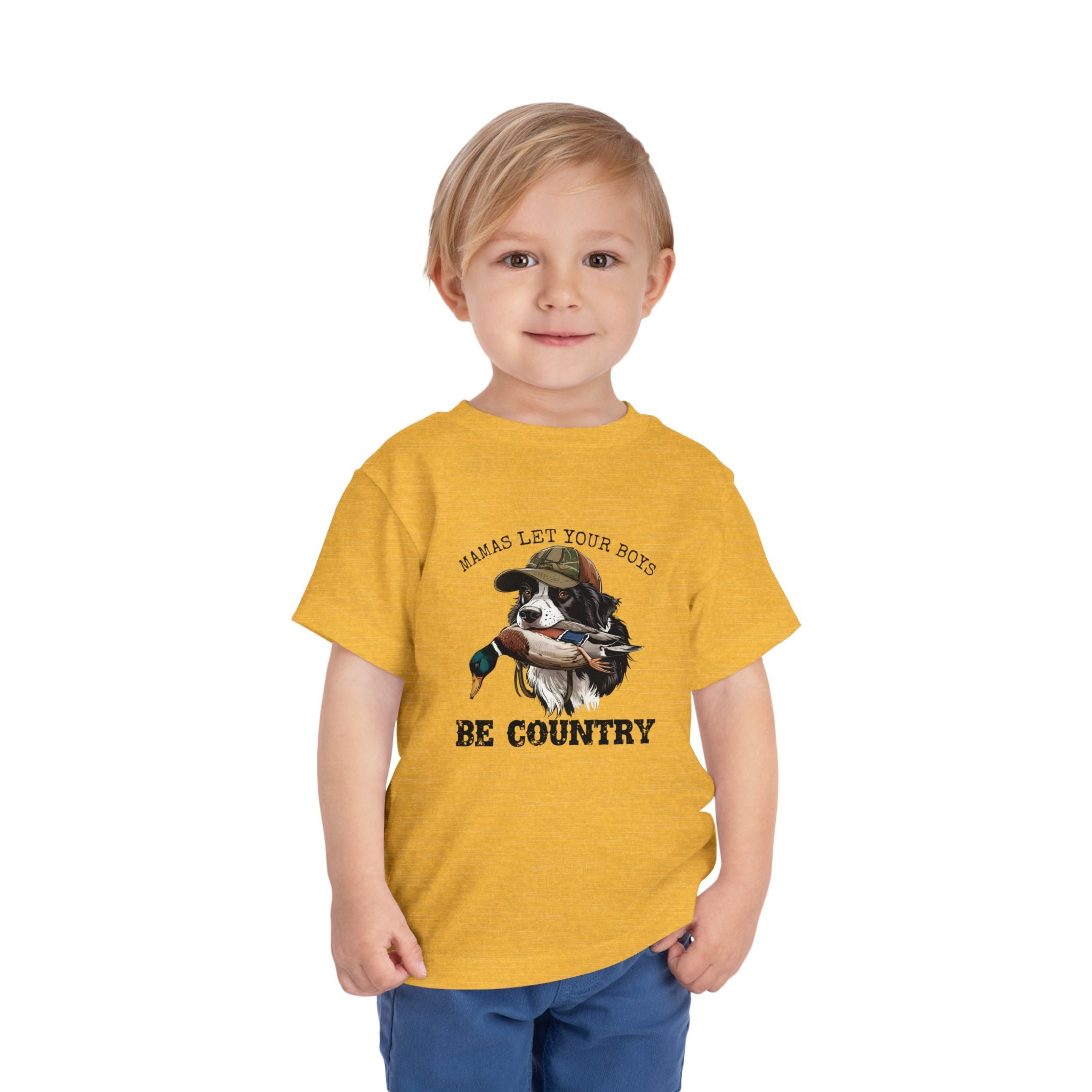 Toddler Tee — "Mamas Let Your Boys Be Country" Duck Hunting Graphic