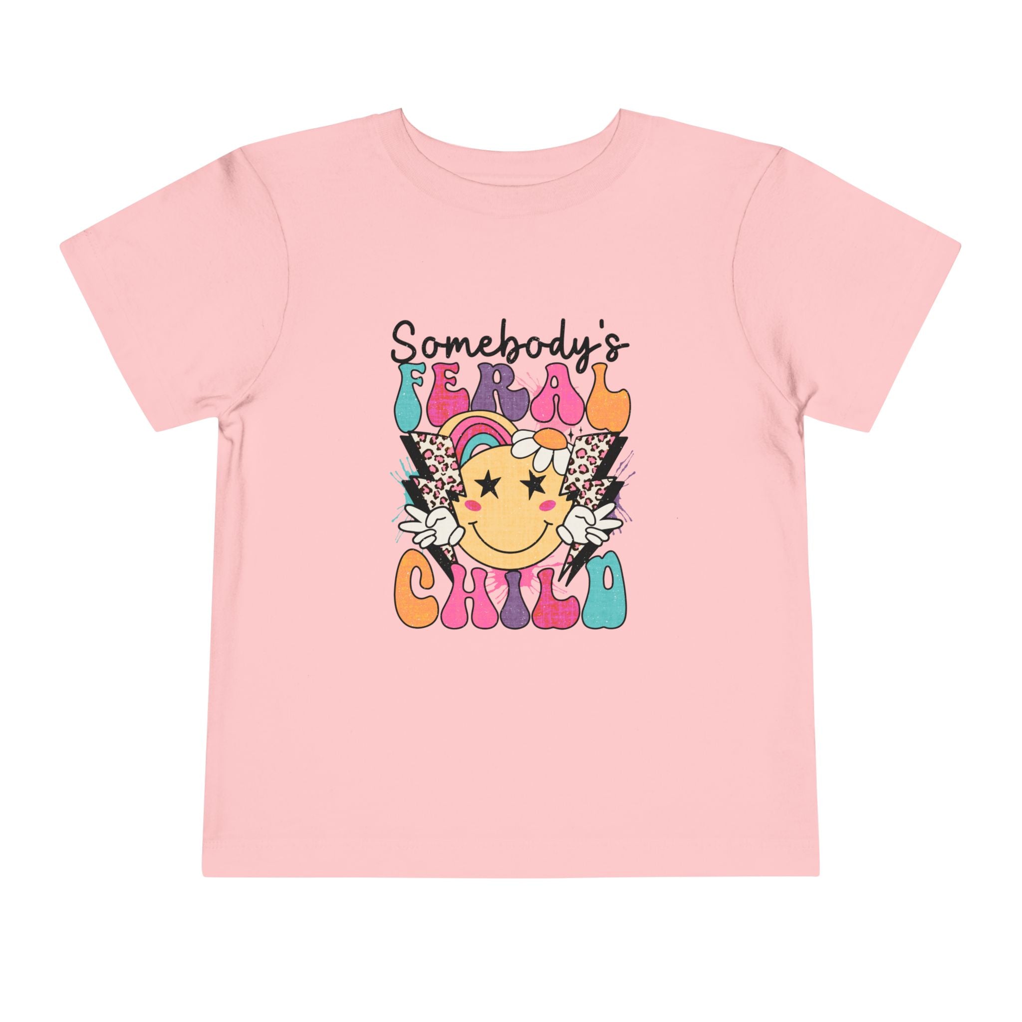 Somebody's Fearless Child Toddler Tee — Retro Rainbow Smiley Graphic