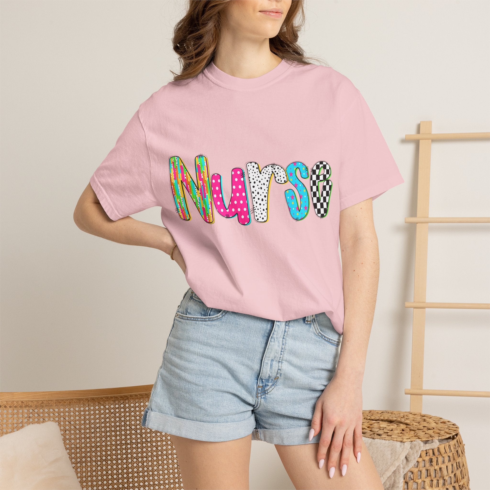Nurse Colorful Pattern Graphic T-Shirt