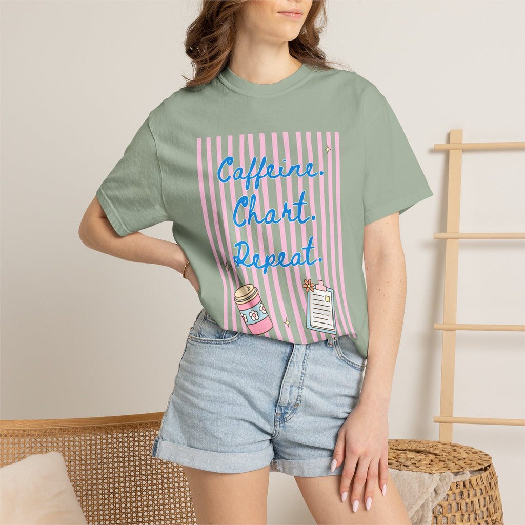 Caffeine. Chart. Repeat. T-Shirt