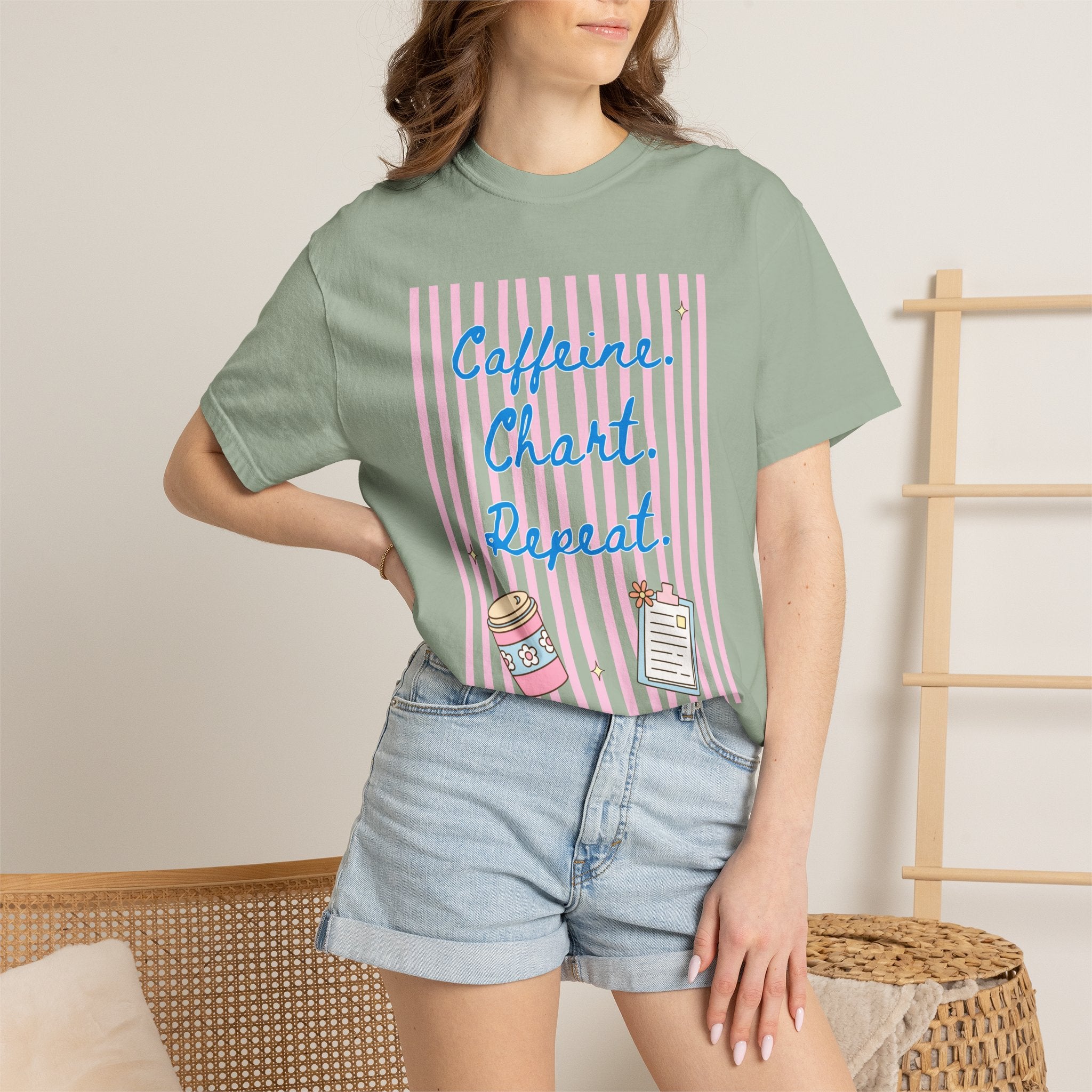 Caffeine. Chart. Repeat. T-Shirt
