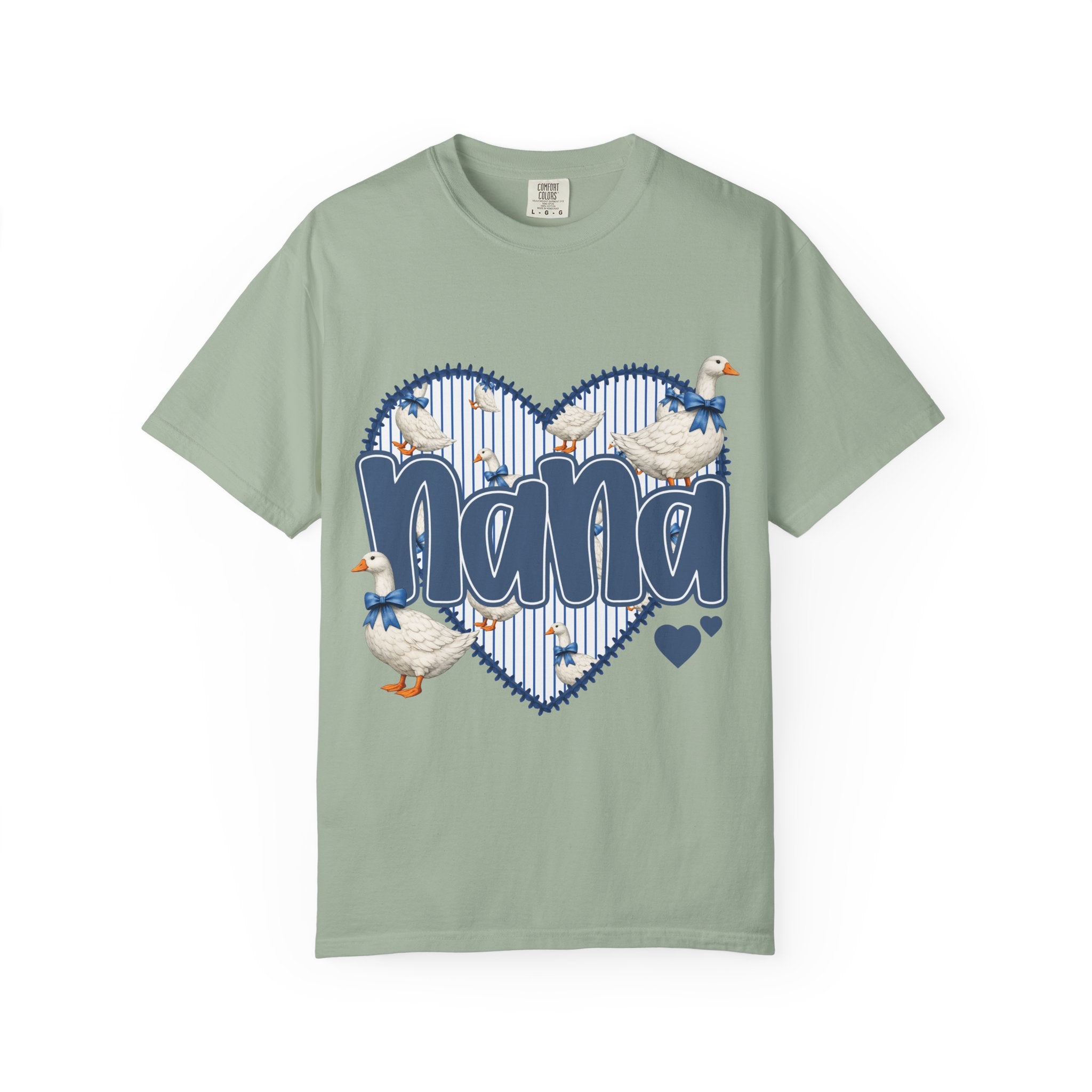 Nana Goose Heart T-Shirt — Cute Grandma Gift, ‘Nana’ Script with Geese
