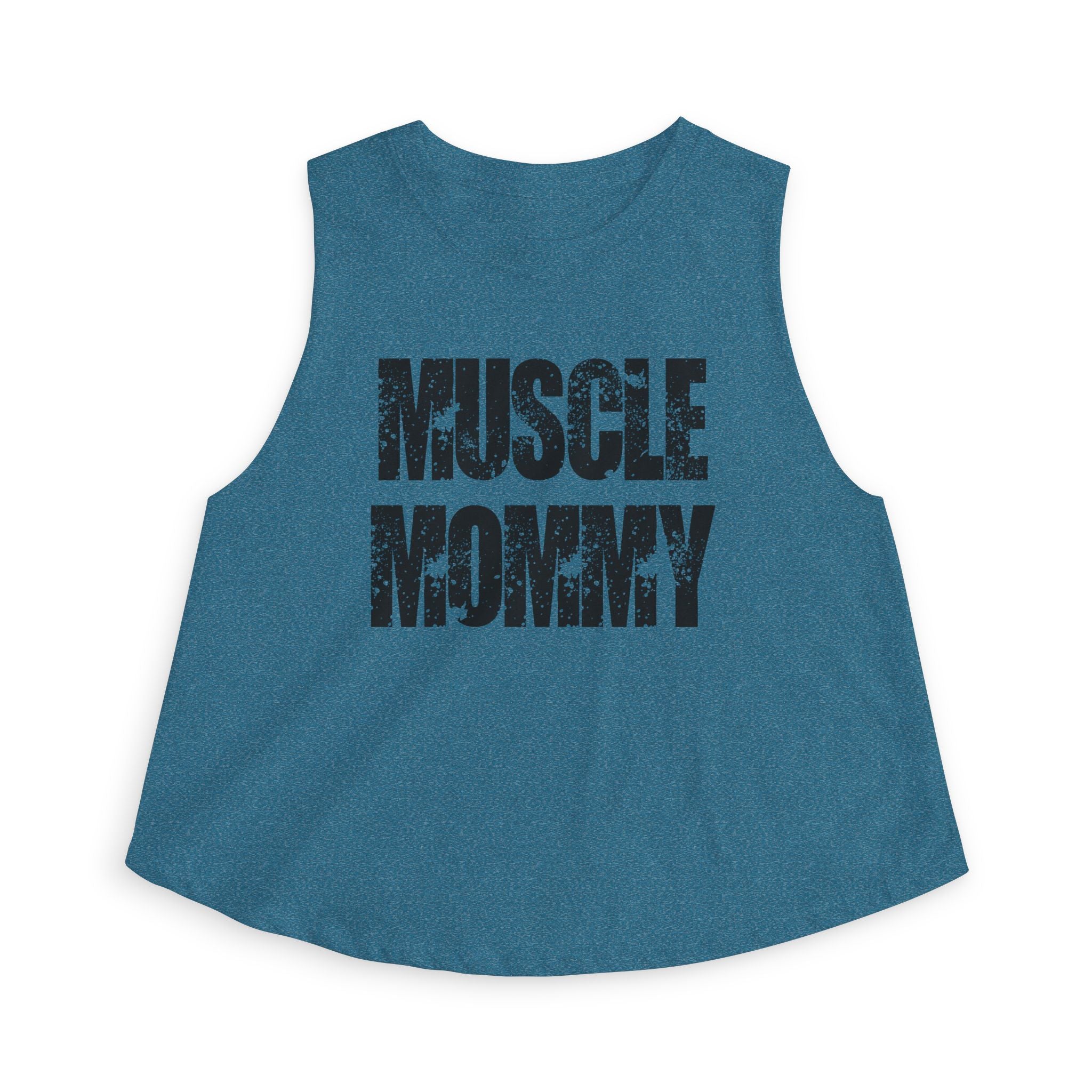 Muscle Mommy Crop Top — Distressed Fitness Mom Gym Tank
