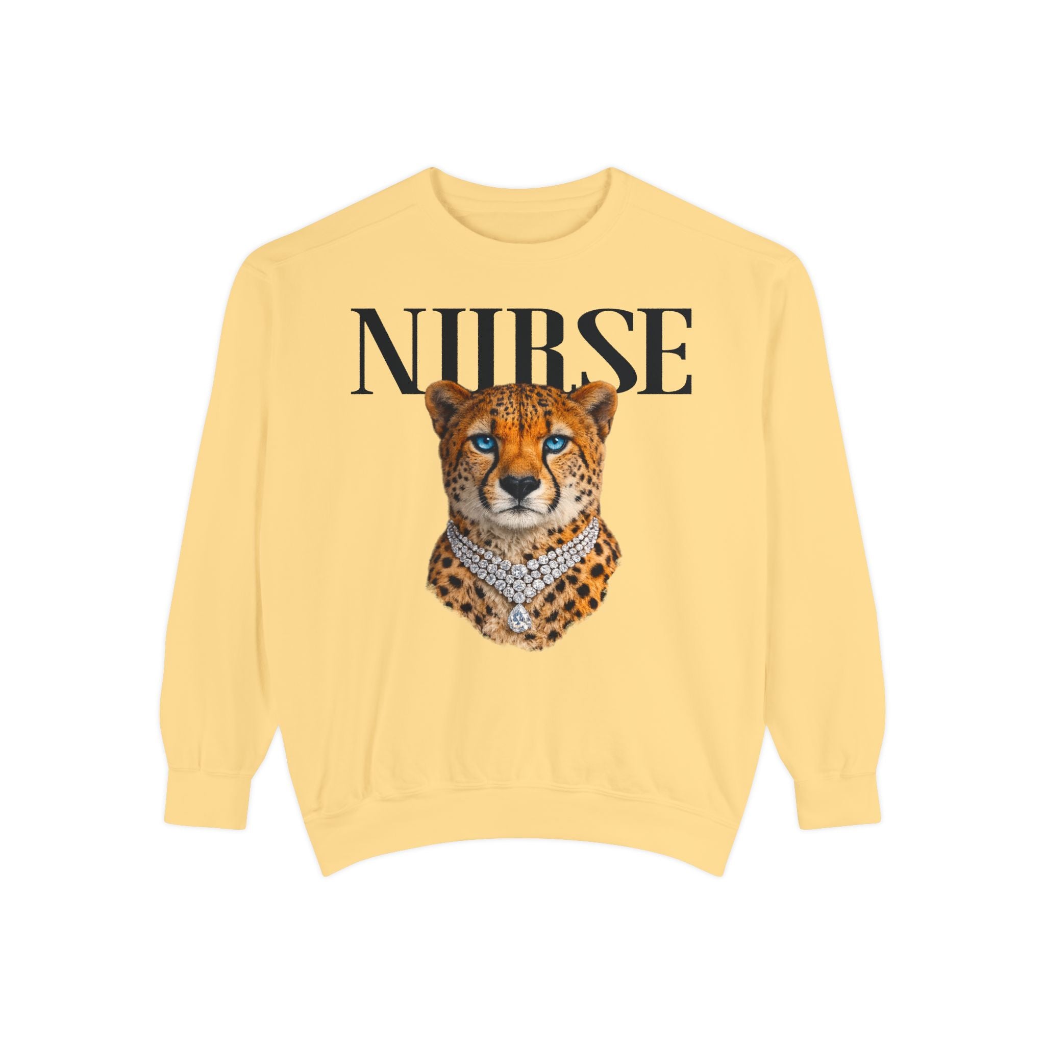 Nurse Cheetah Crewneck Sweatshirt — Fierce Nursing Pride Pullover