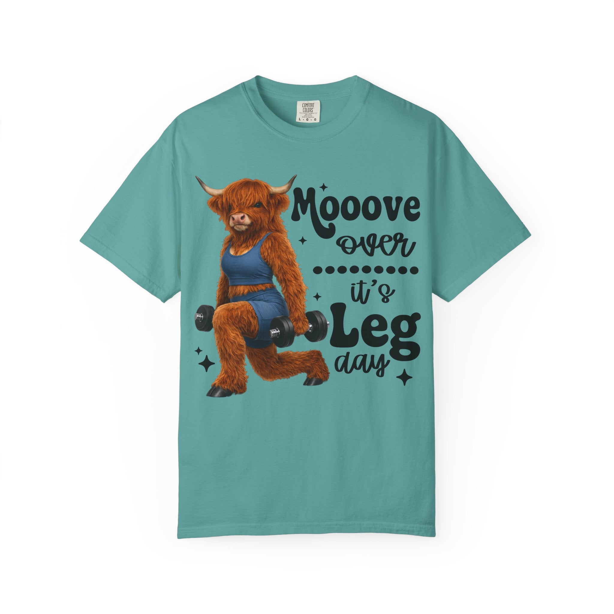 Leg Day Cow Graphic T-Shirt — "Mooove Over It's Leg Day" Funny Gym Tee