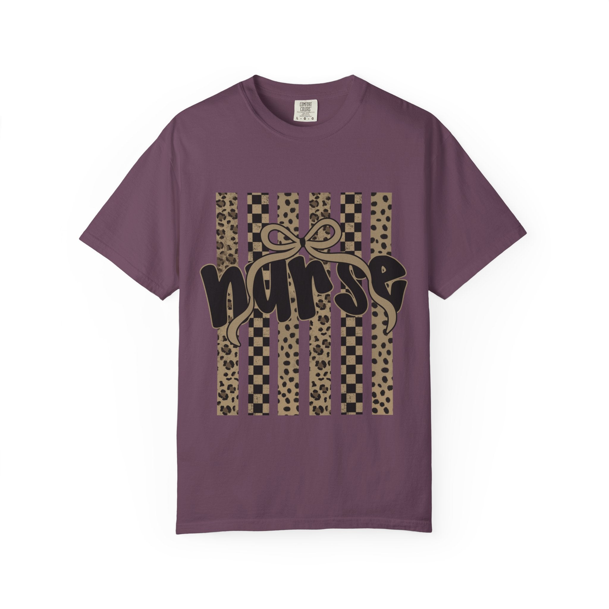 Nurse Leopard Stripes Graphic T-Shirt