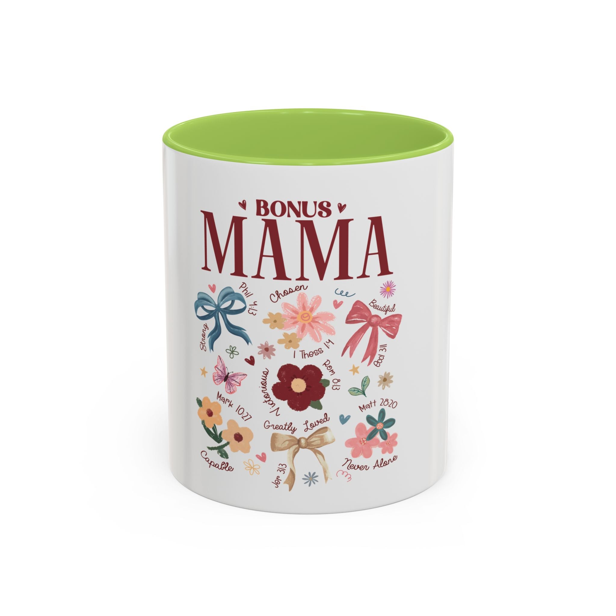 Bonus Mama Floral Coffee Mug – 11/15oz Accent Mug, Gift for Stepmom or Bonus Mom