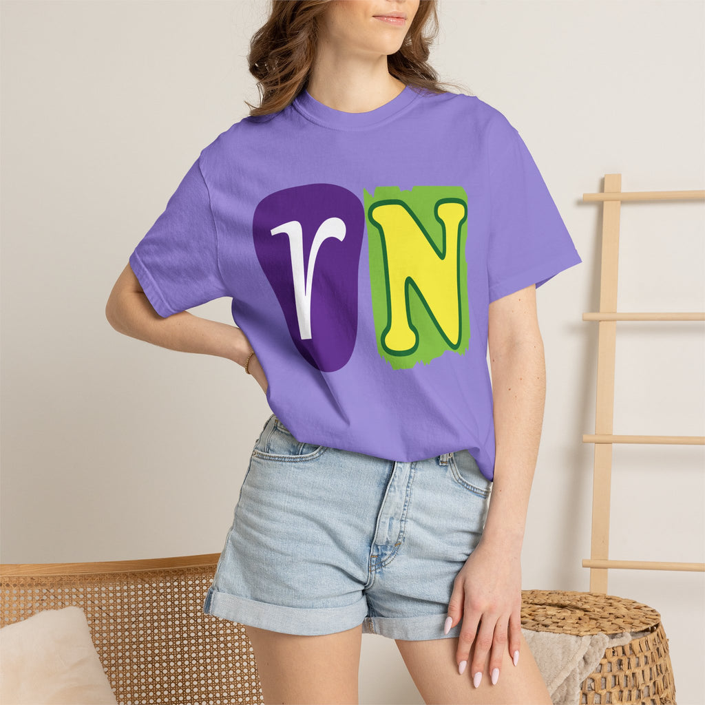 RN Block Letter T-Shirt — Playful Color-Block Initial Tee
