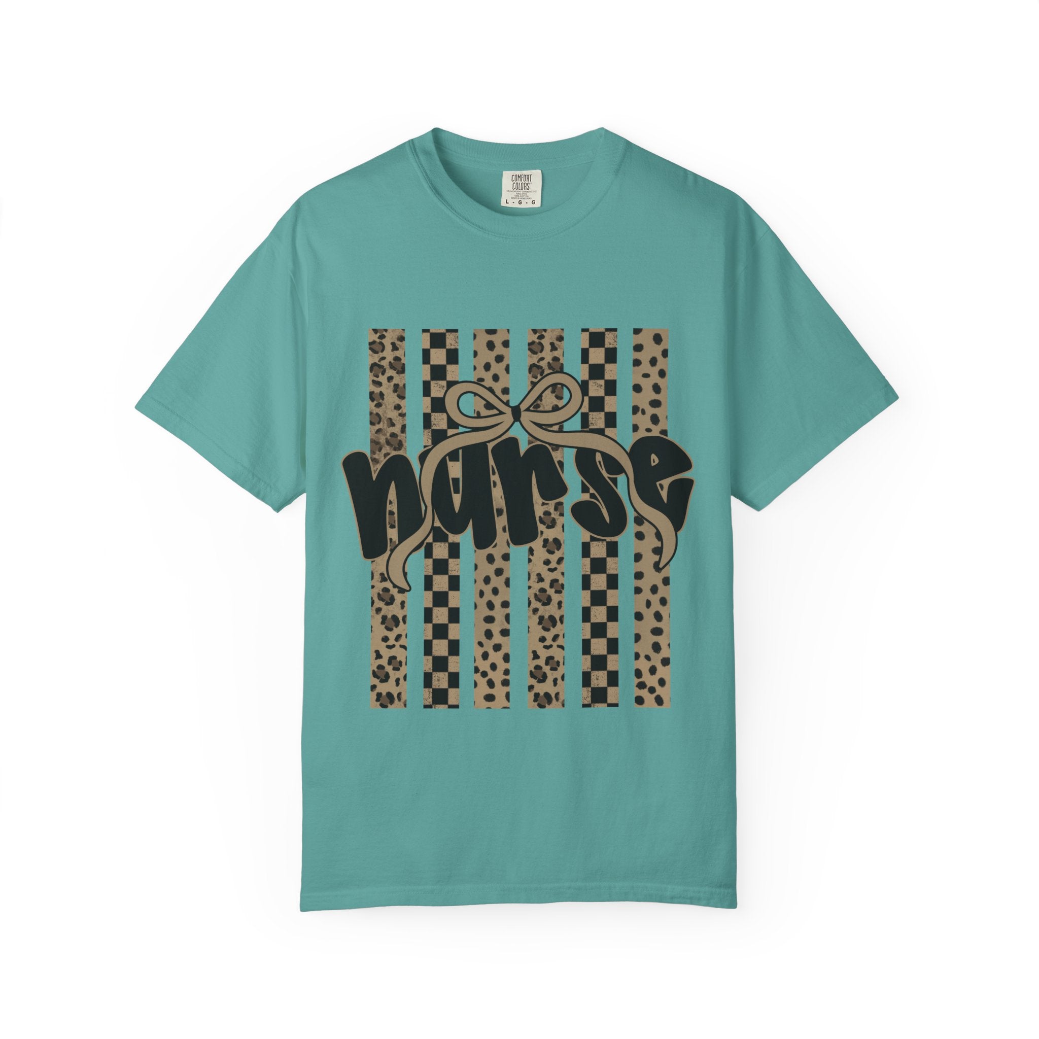 Nurse Leopard Stripes Graphic T-Shirt