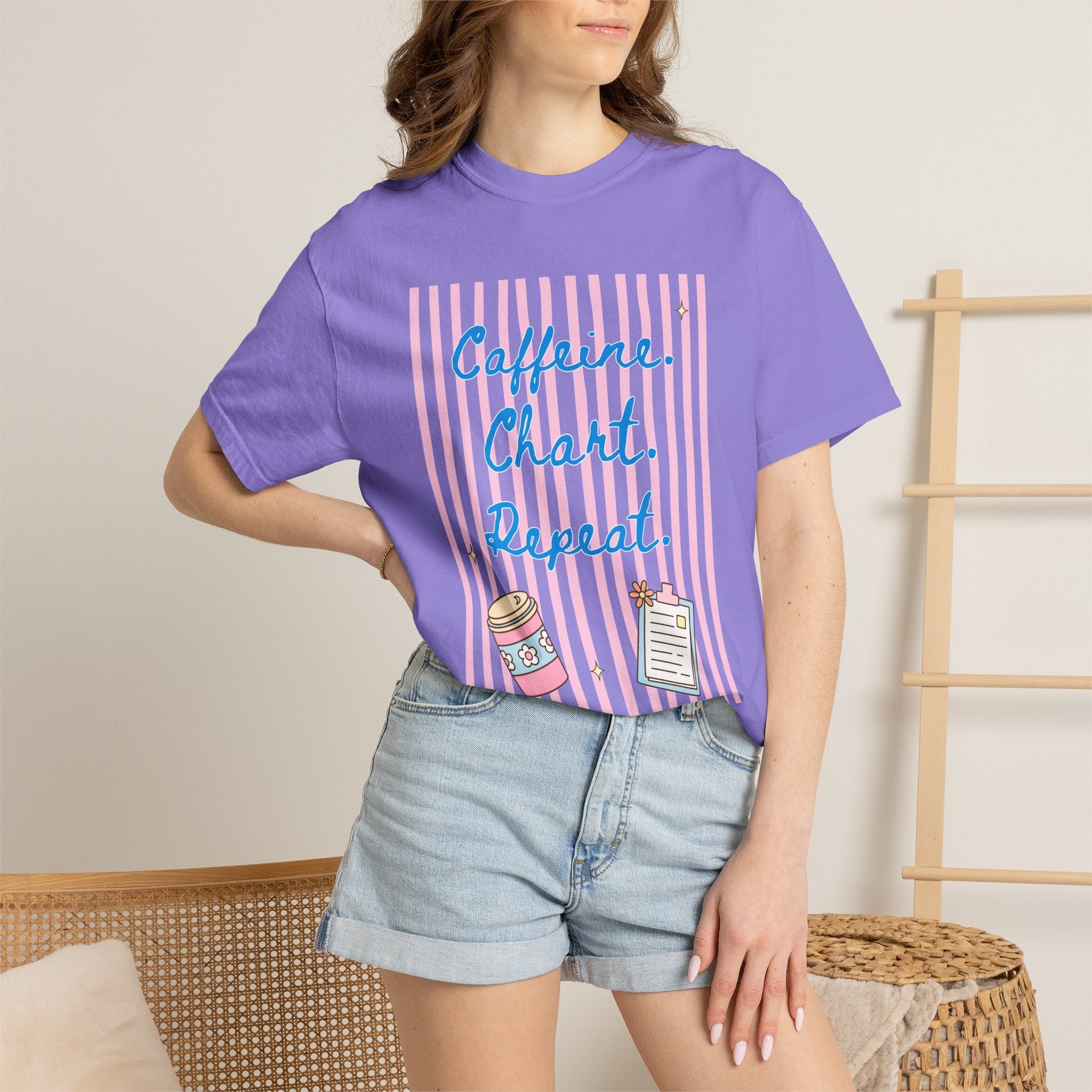 Caffeine. Chart. Repeat. T-Shirt